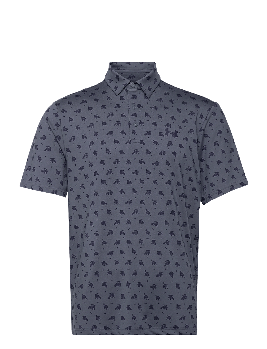 Under Armour - UA Playoff 3.0 Printed Polo - polos - downpour gray - 1