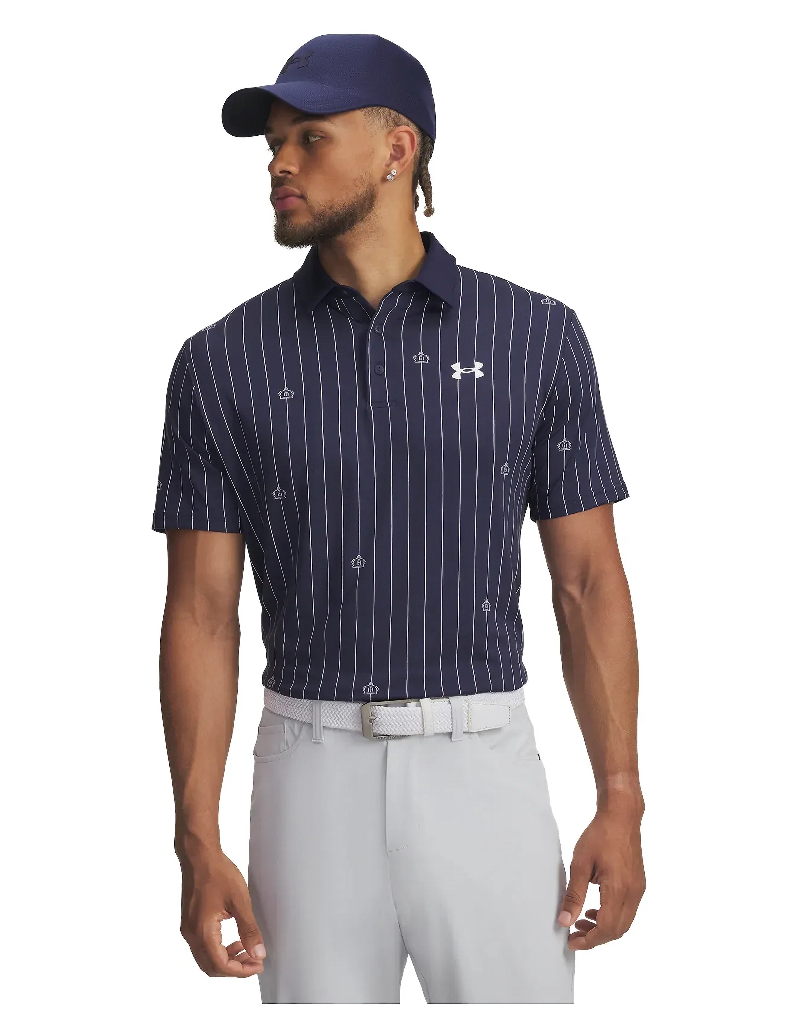 Under Armour Ua Playoff 3.0 Printed Polo, L, Sport Polos, Marineblau - Short-sleeved Männerswear