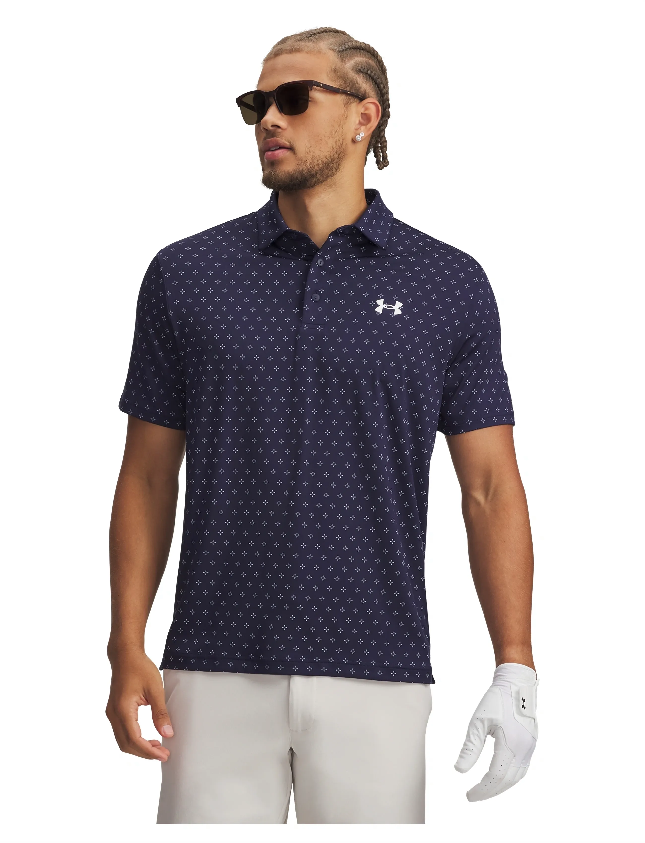 Under Armour Ua Playoff 3.0 Printed Polo, XS, Sport Polos, Marineblau - Short-sleeved Männerswear