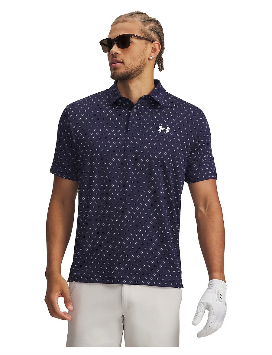 Under Armour - UA Playoff 3.0 Printed Polo - polos - midnight navy - 0