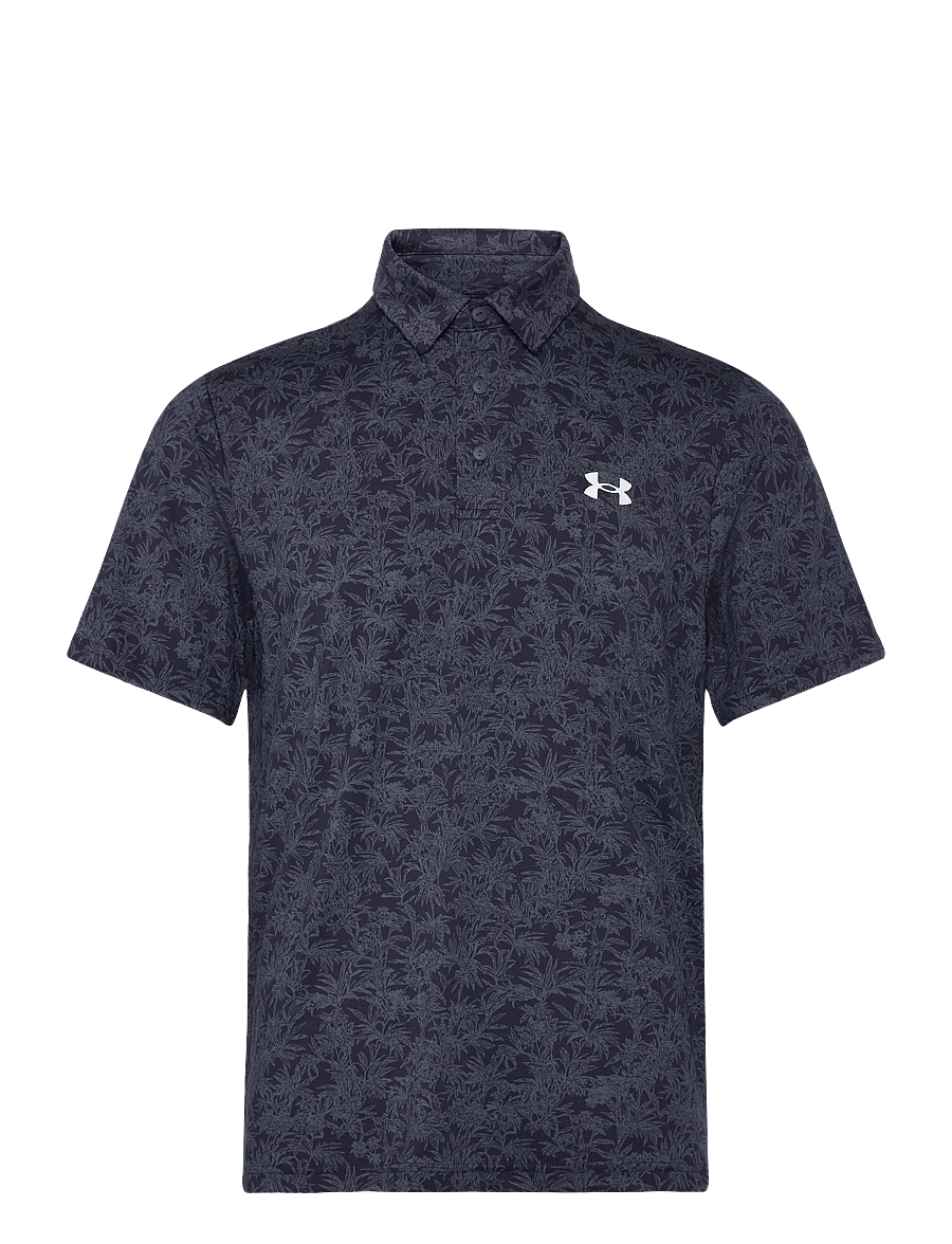 Under Armour - UA Playoff 3.0 Printed Polo - oberteile & t-shirts - midnight navy - 1