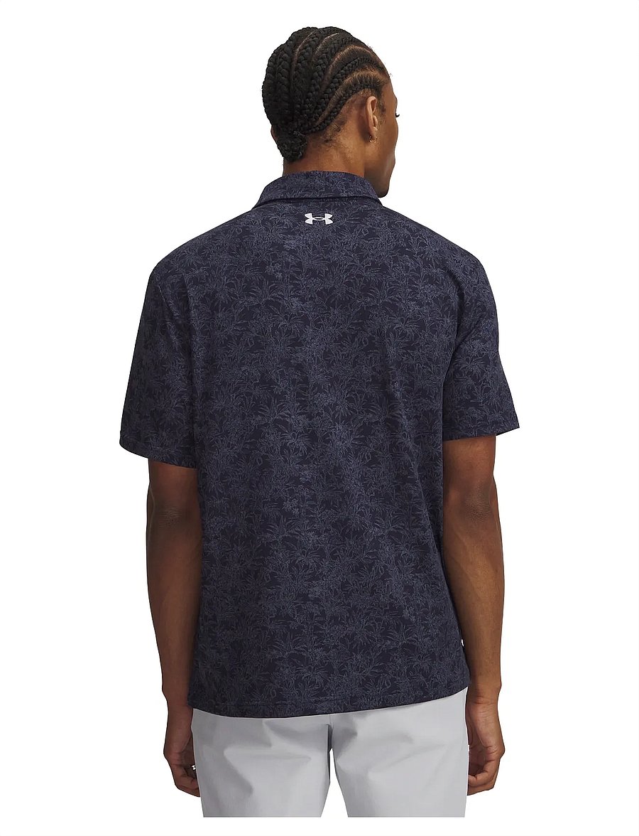 Under Armour - UA Playoff 3.0 Printed Polo - oberteile & t-shirts - midnight navy - 4