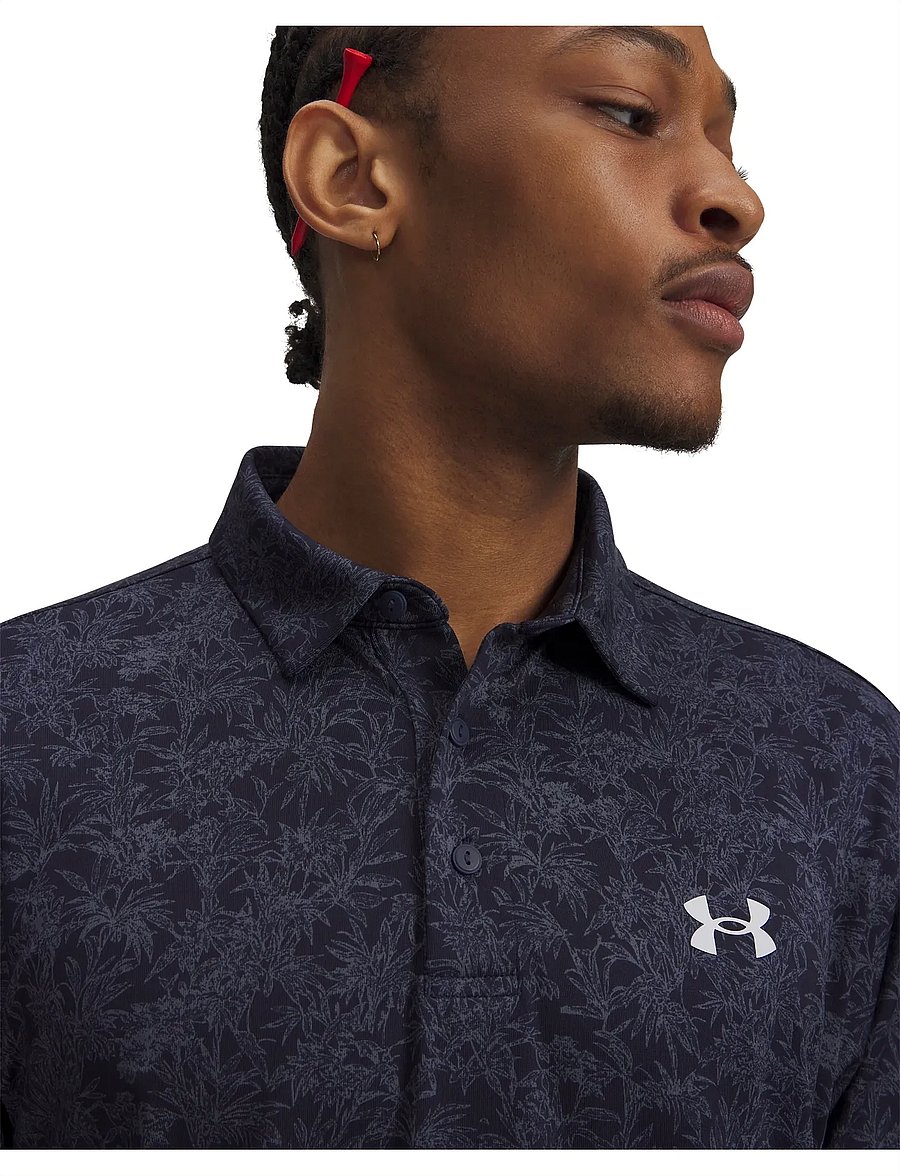 Under Armour - UA Playoff 3.0 Printed Polo - oberteile & t-shirts - midnight navy - 5