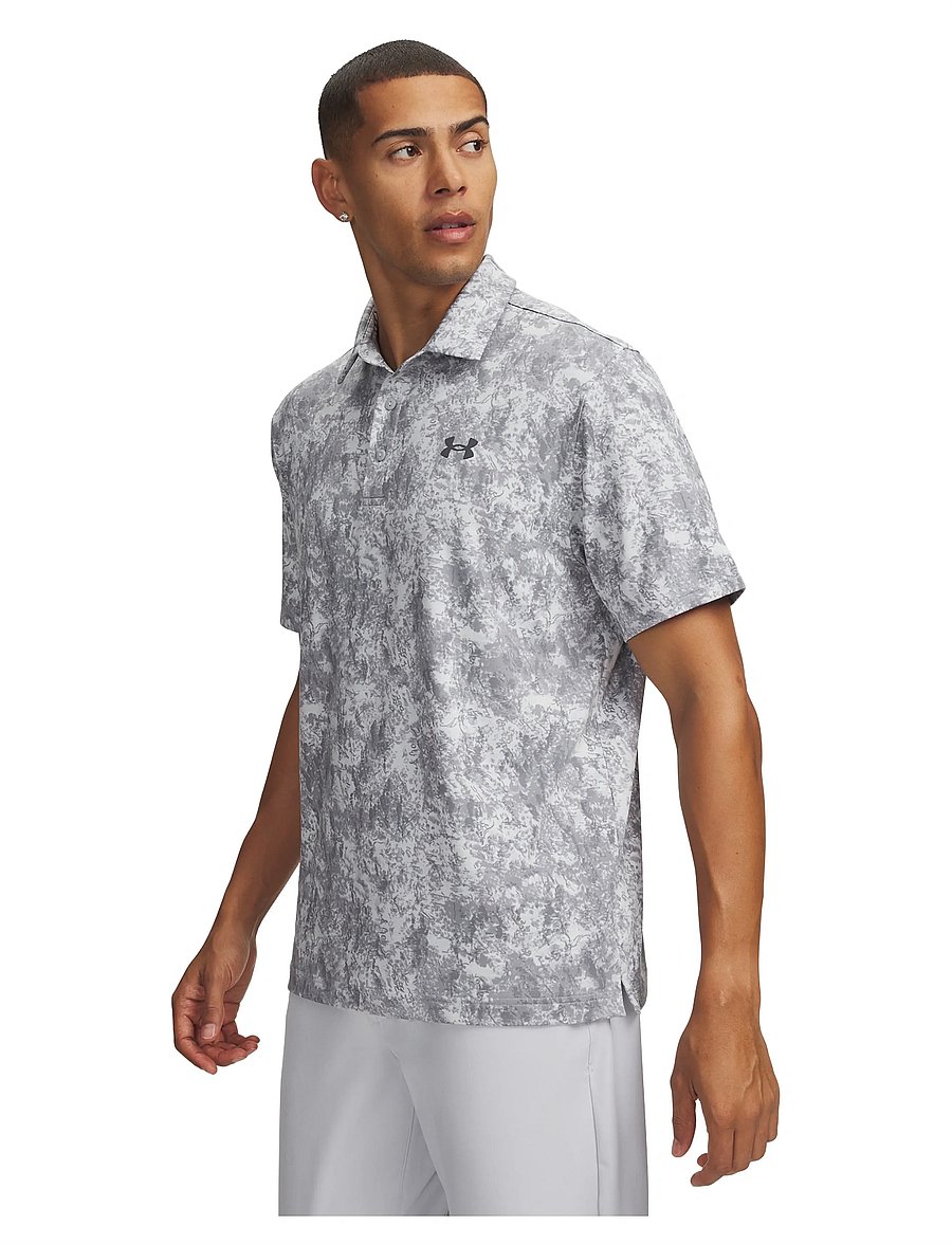 Under Armour - UA Playoff 3.0 Printed Polo - polos - mod gray - 0
