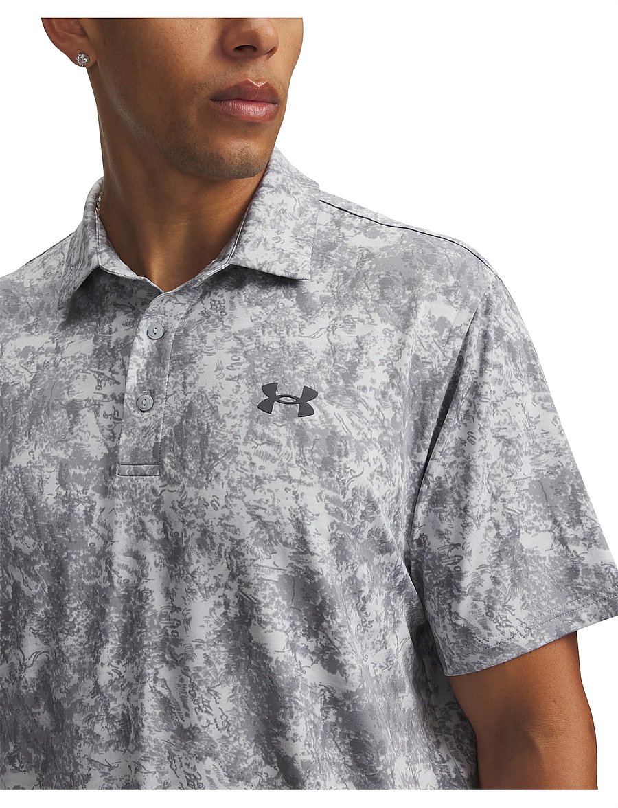 Under Armour - UA Playoff 3.0 Printed Polo - polos - mod gray - 4