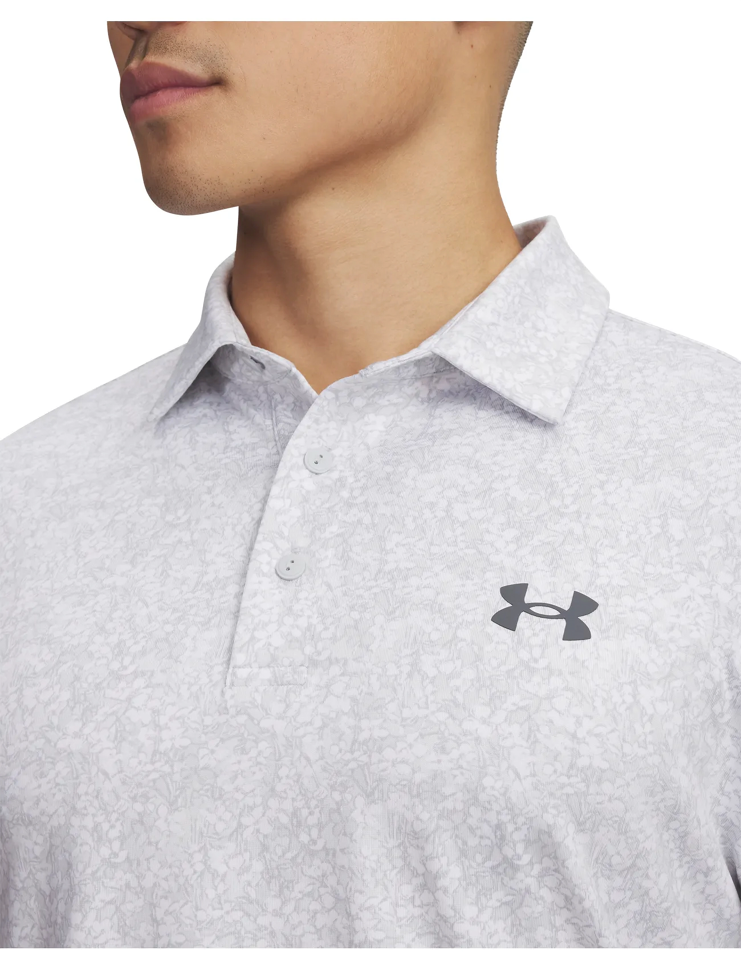 Under Armour - UA Playoff 3.0 Printed Polo - toppar & t-shirts - white - 4