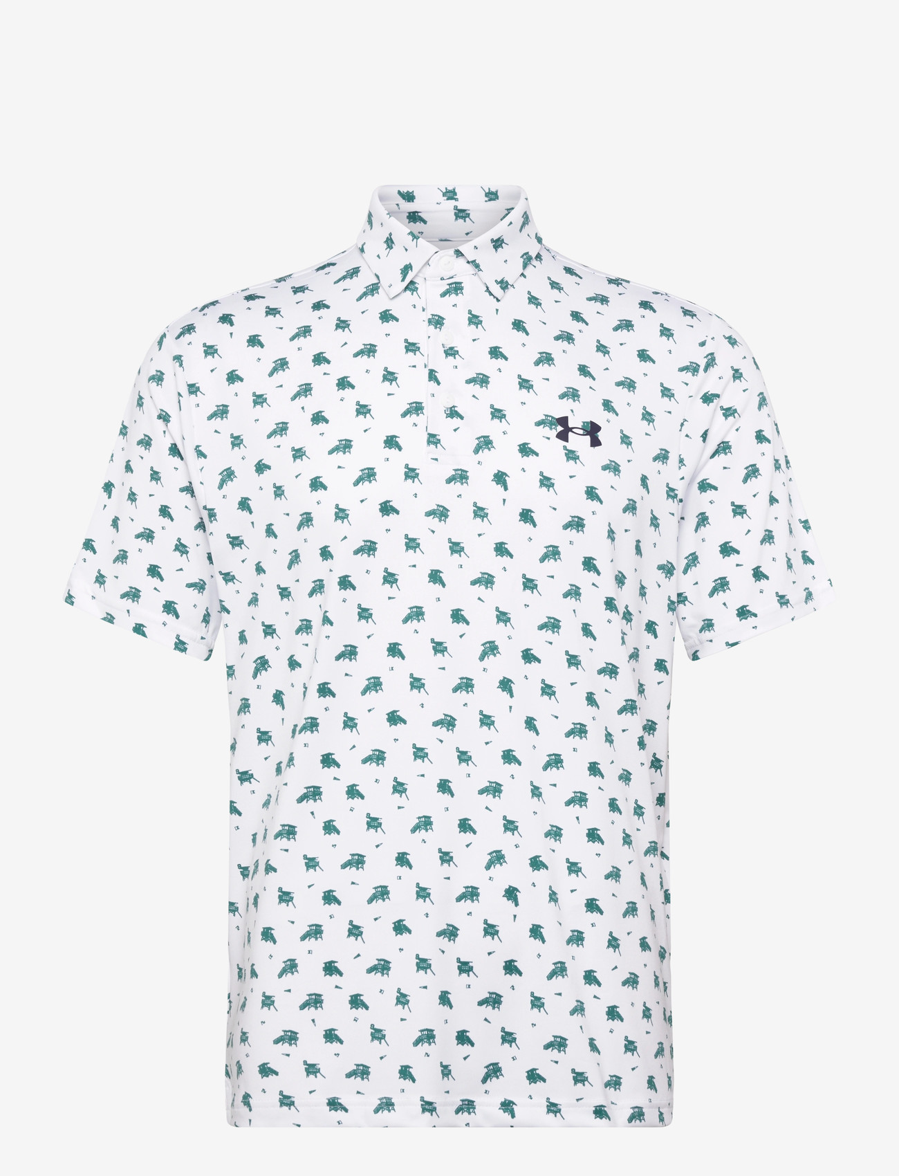 Under Armour - UA Playoff 3.0 Printed Polo - toppar & t-shirts - white - 1