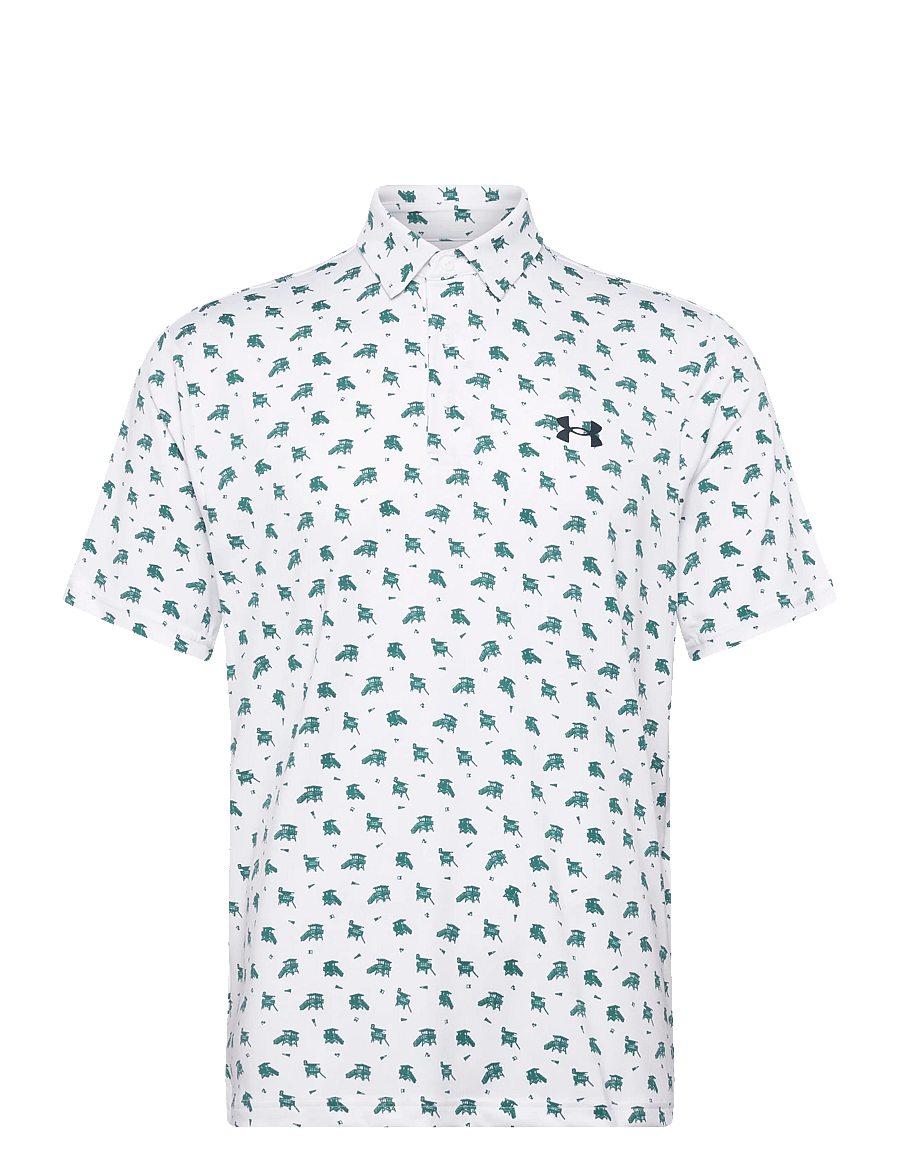 Under Armour - UA Playoff 3.0 Printed Polo - oberteile & t-shirts - white - 1