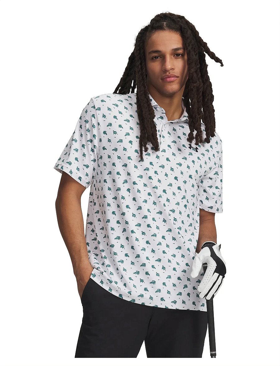Under Armour - UA Playoff 3.0 Printed Polo - oberteile & t-shirts - white - 0