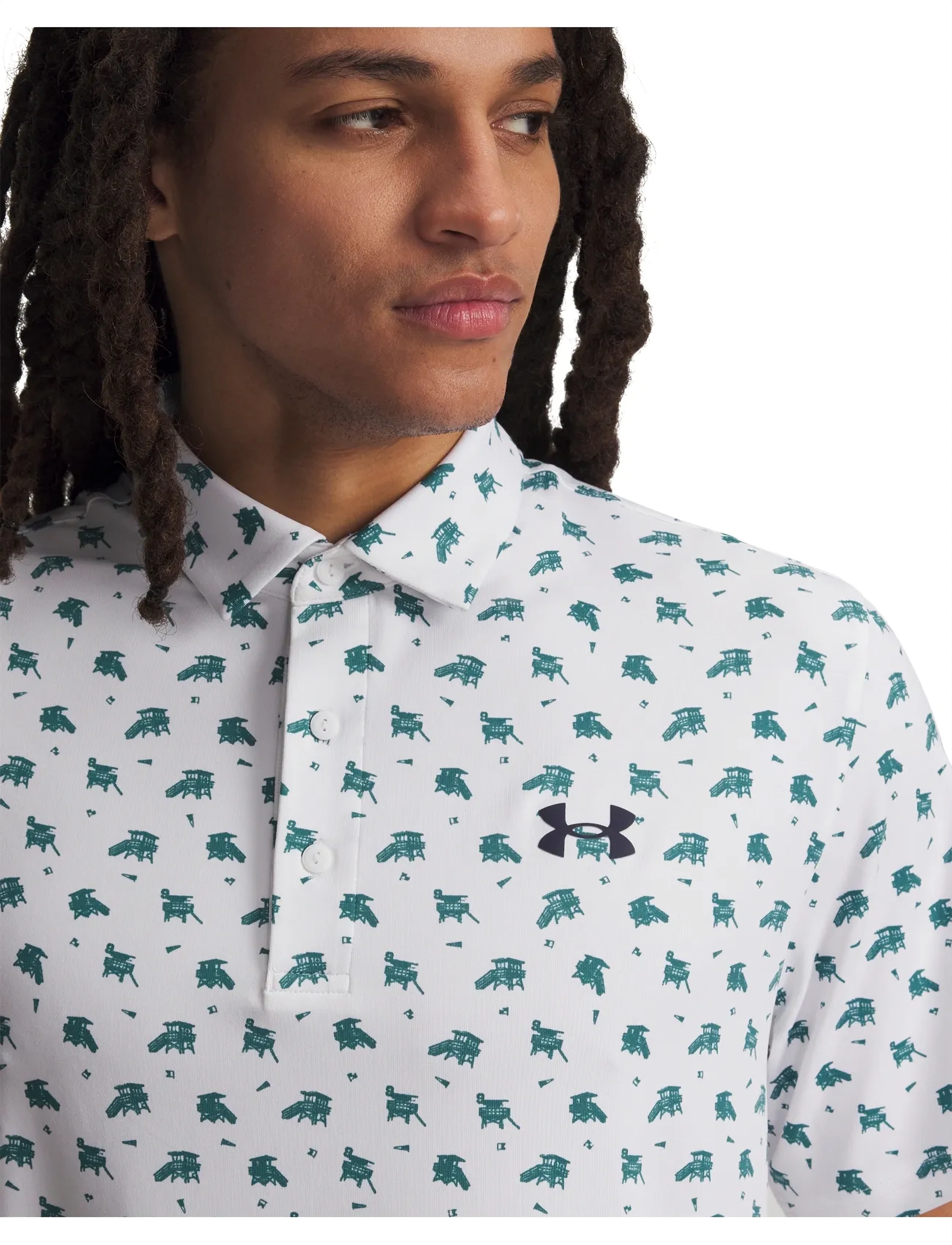 Under Armour - UA Playoff 3.0 Printed Polo - tops & t-shirts - white - 4