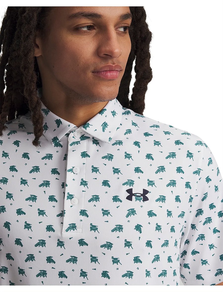 Under Armour - UA Playoff 3.0 Printed Polo - oberteile & t-shirts - white - 4