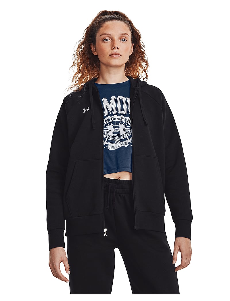 Under Armour - UA Rival Fleece FZ Hoodie - džemperi un adījumi - black - 0