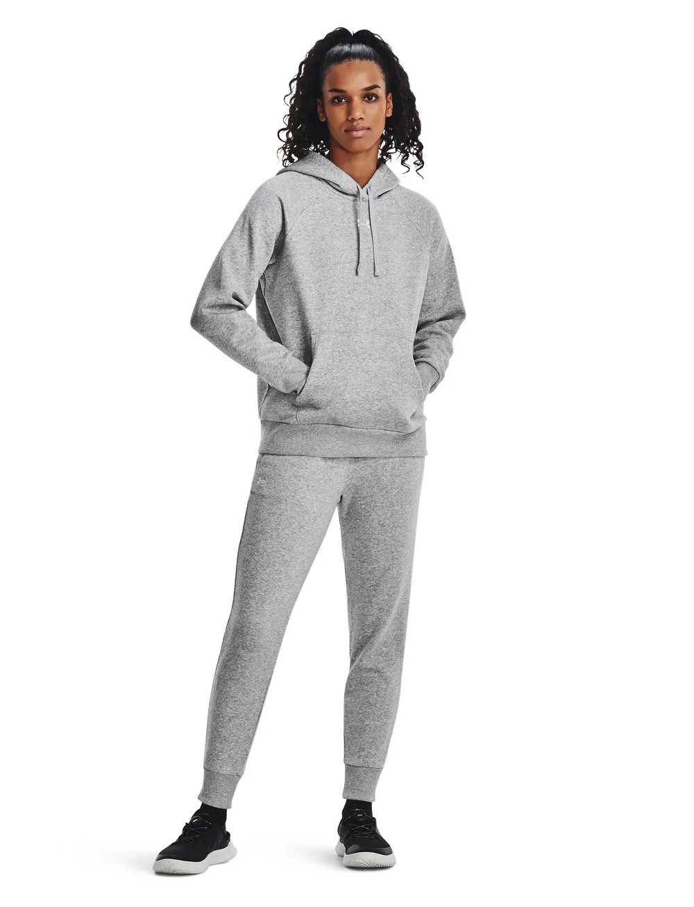 Under Armour - UA Rival Fleece Hoodie - huvtröjor - mod gray light heather - 4