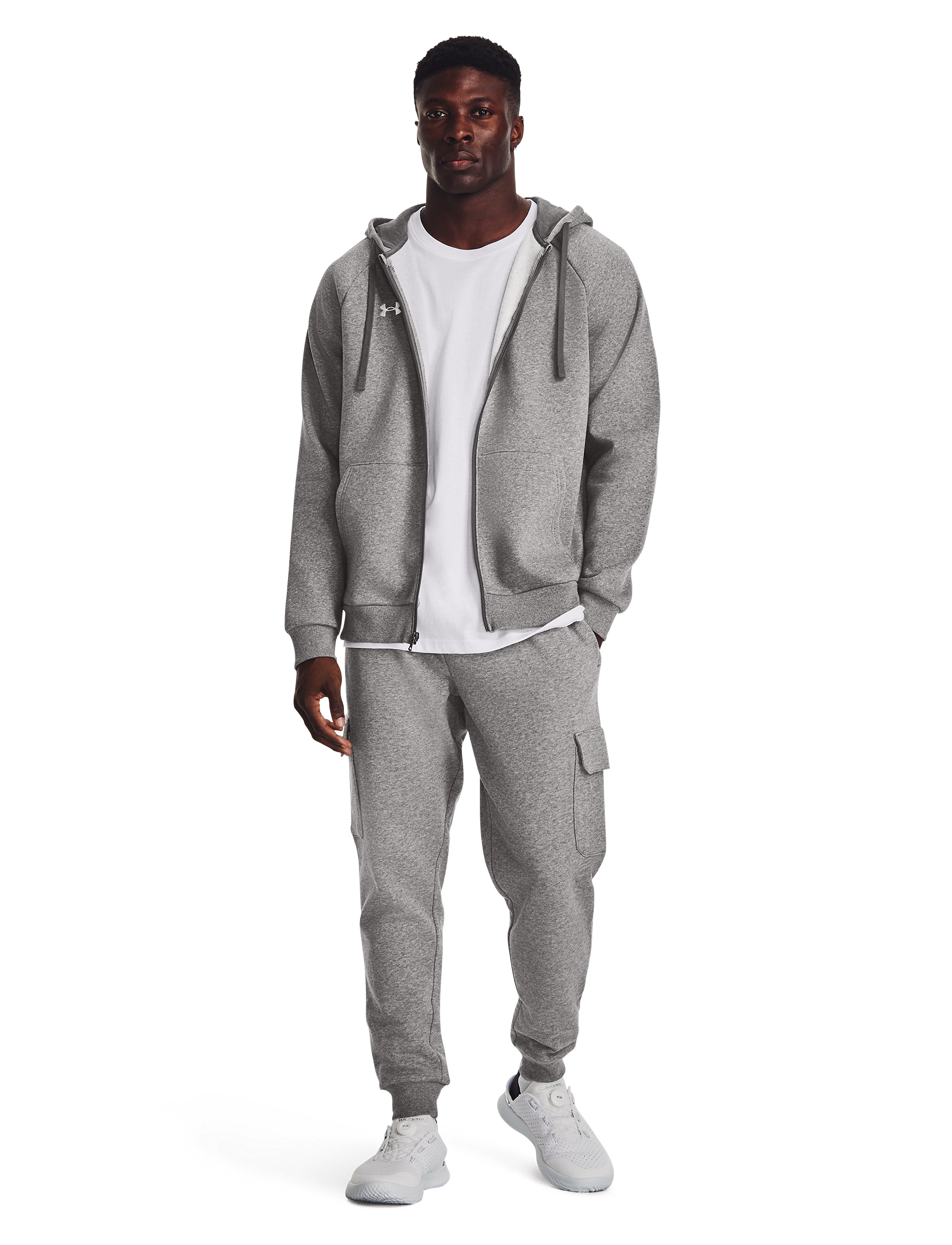Under Armour UA Rival Fleece FZ Hoodie - Kapuzenpullover - CASTLEROCK LIGHT HEATHER / grey