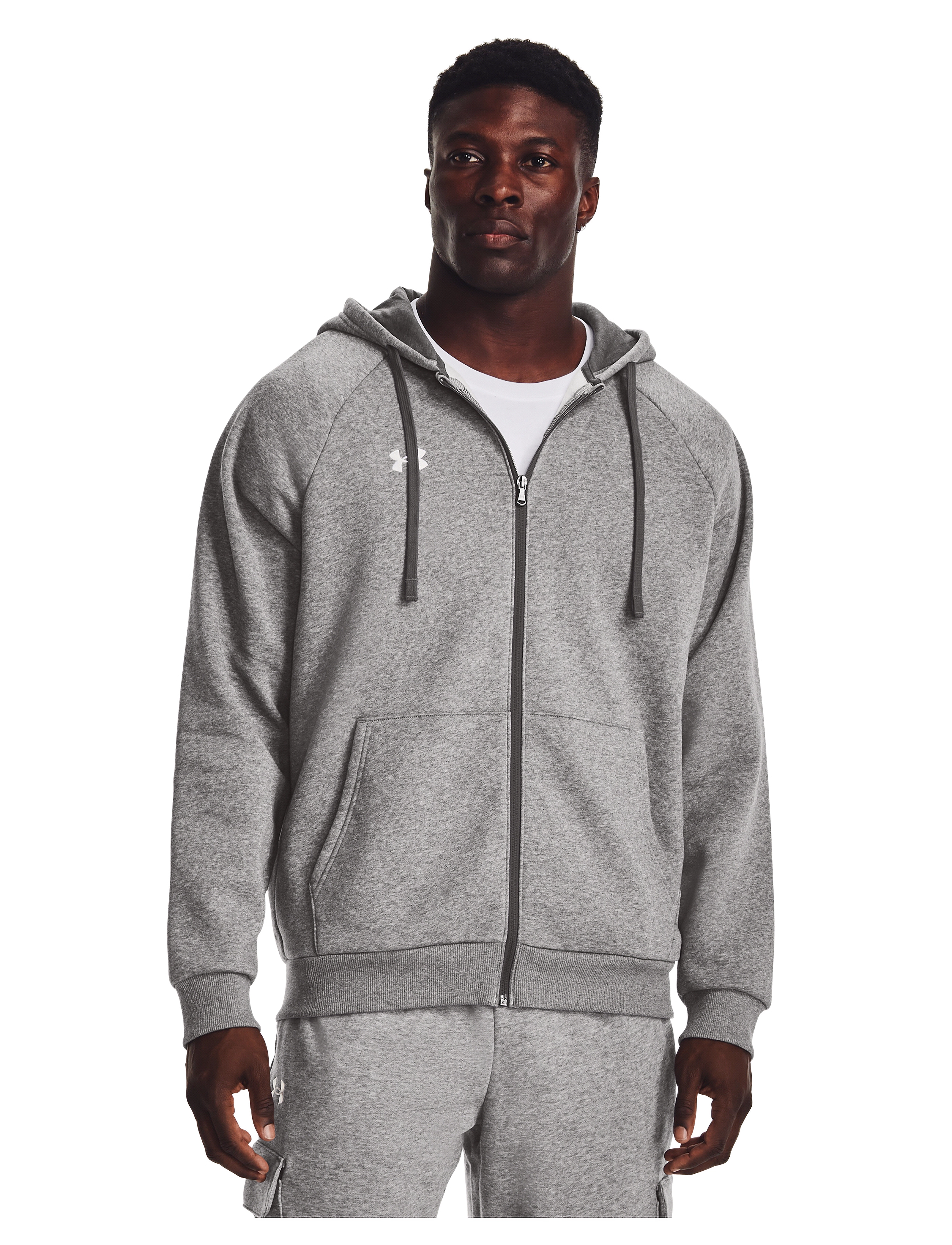 Under Armour - UA Rival Fleece FZ Hoodie - oberteile - castlerock light heather - 3