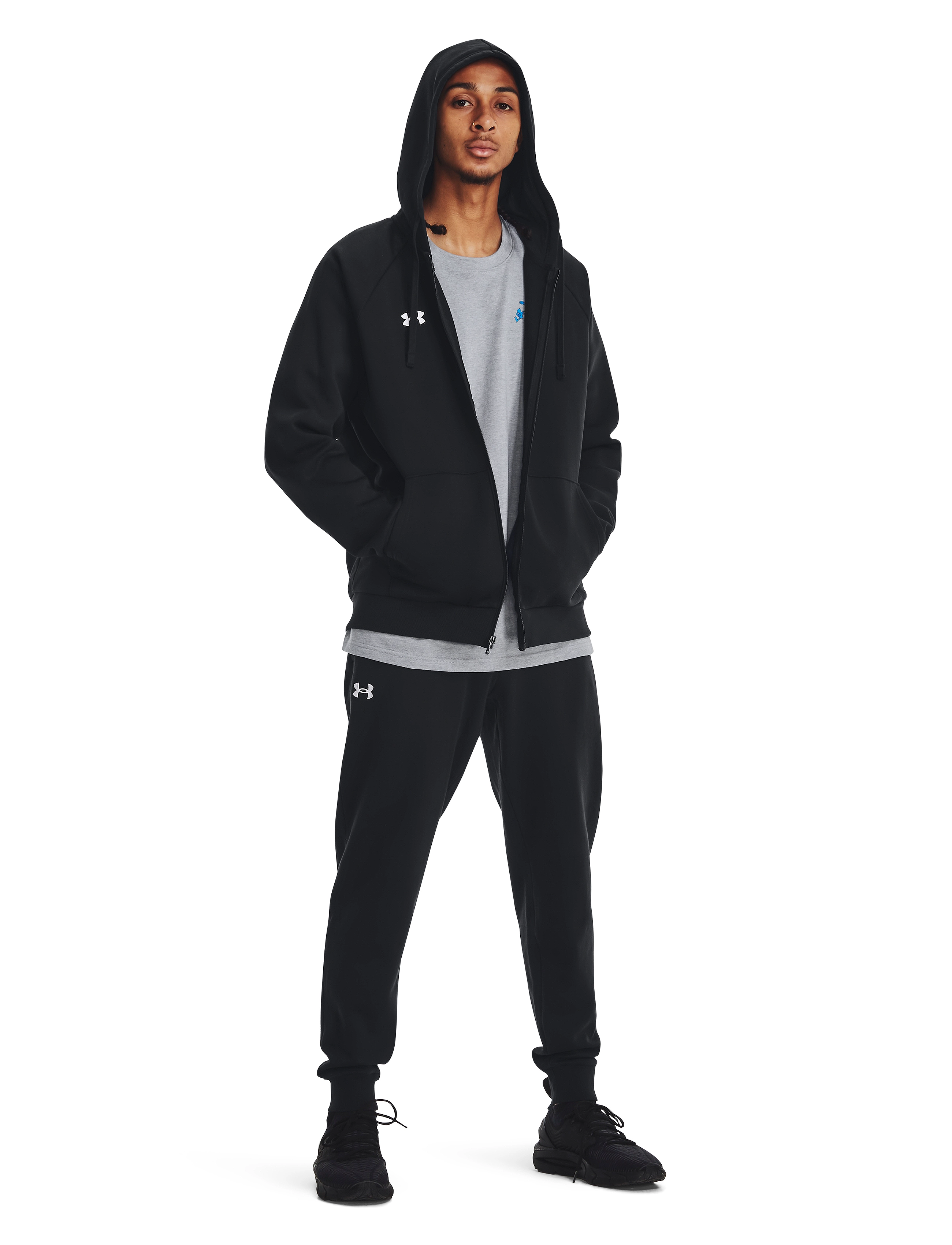 Under Armour UA Rival Fleece FZ Hoodie - Kapuzenpullover - BLACK / black