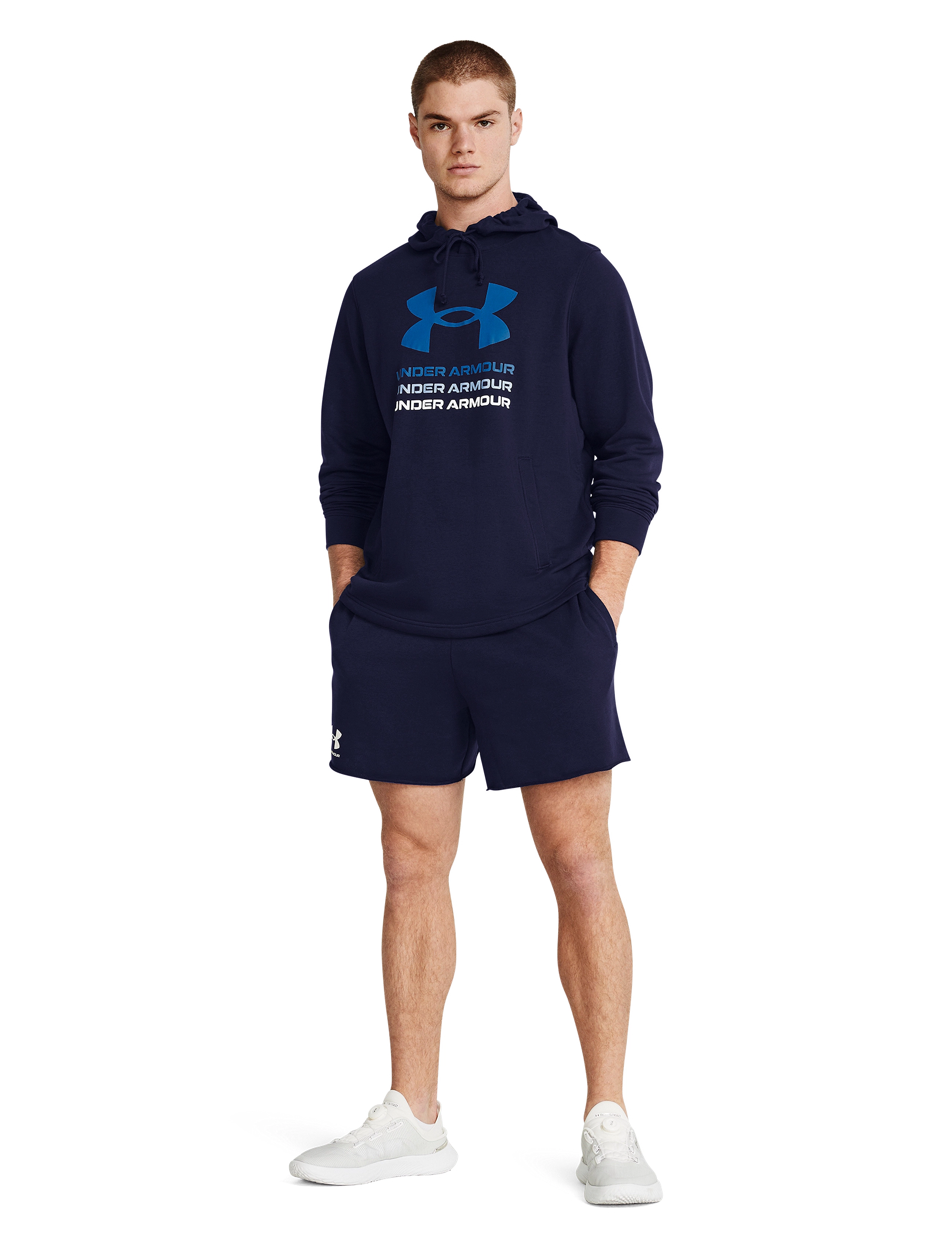 Under Armour - UA Rival Terry 6in Short - apakšējais apģērbs - midnight navy - 4