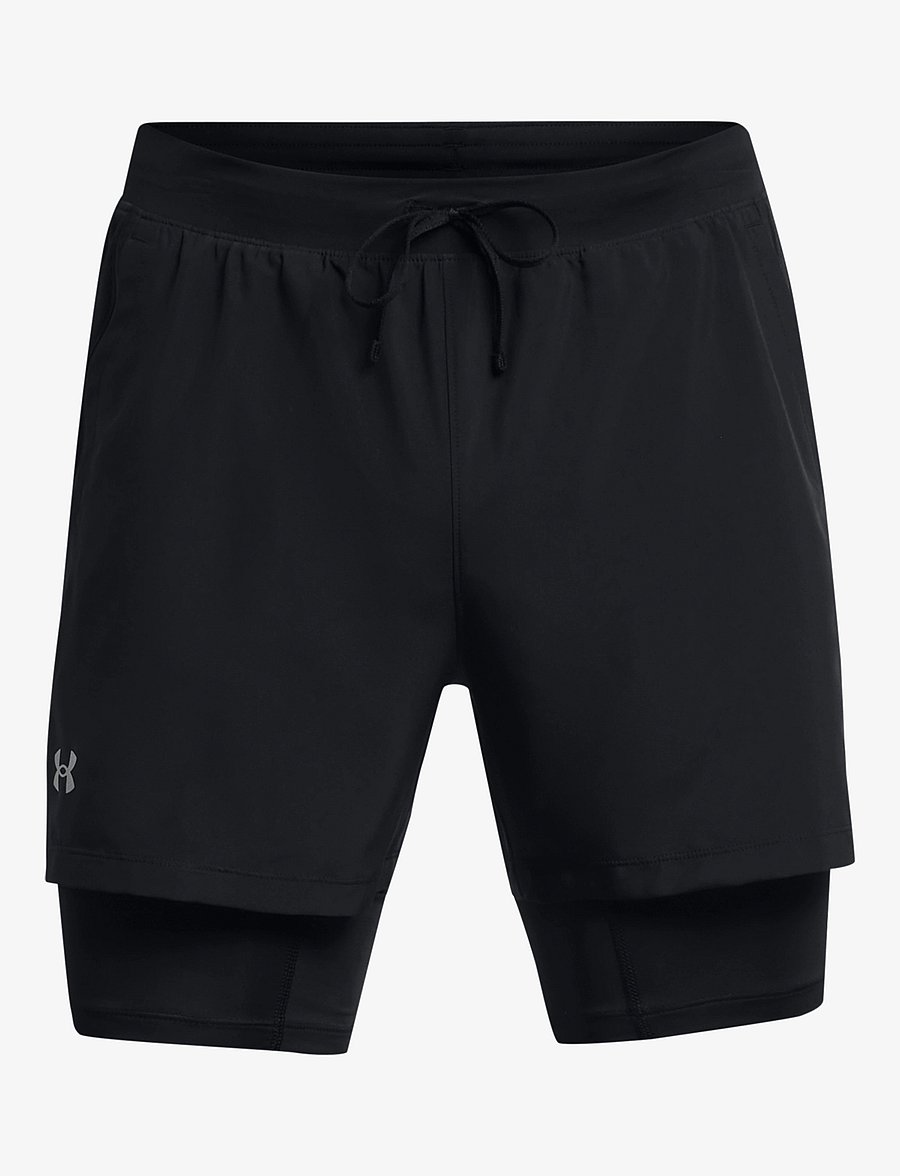 Under Armour - UA LAUNCH 5'' 2-IN-1 SHORTS - löparshorts - black - 1