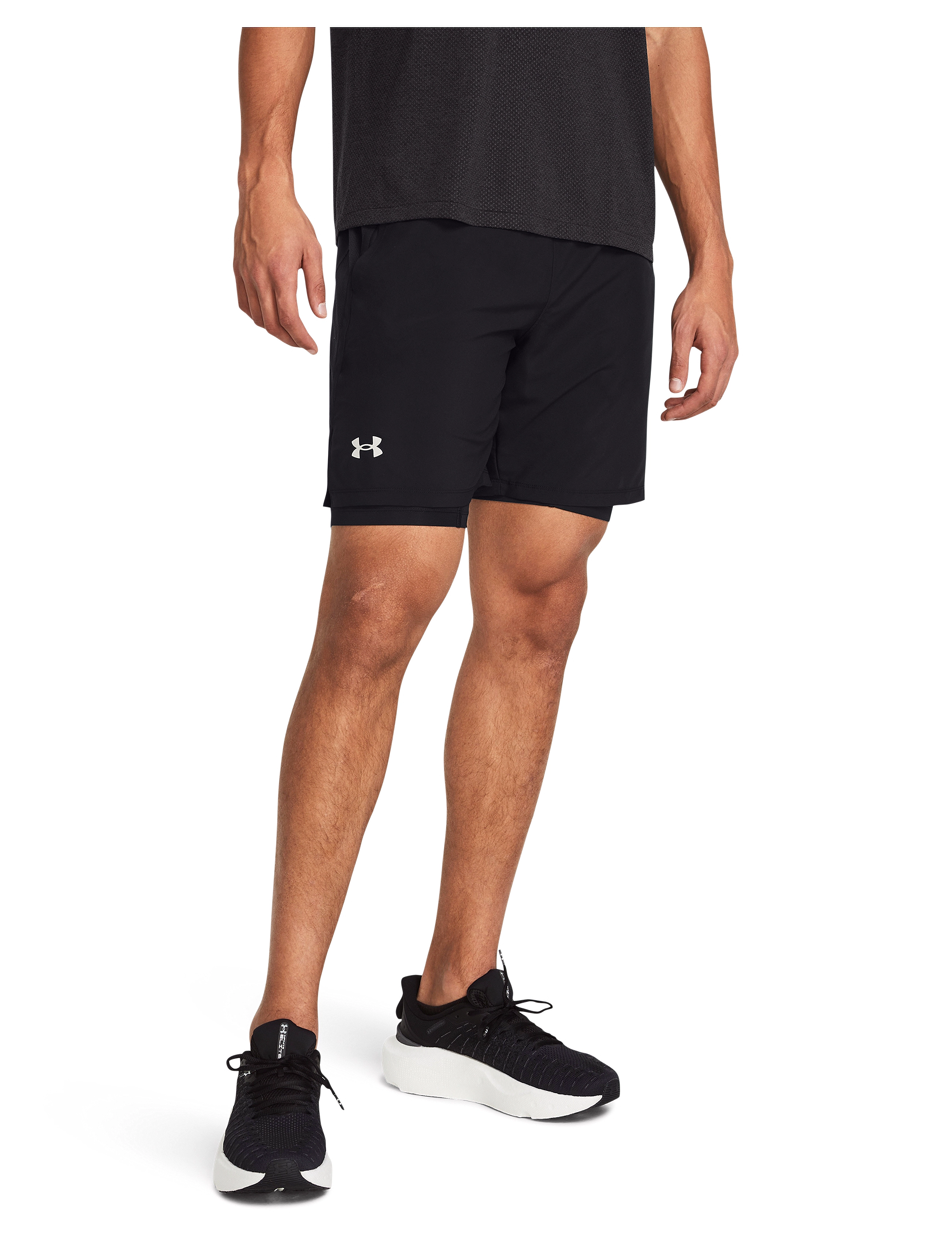 Under Armour UA LAUNCH 7'' 2-IN-1 SHORTS - Enimmüüdud - BLACK / black