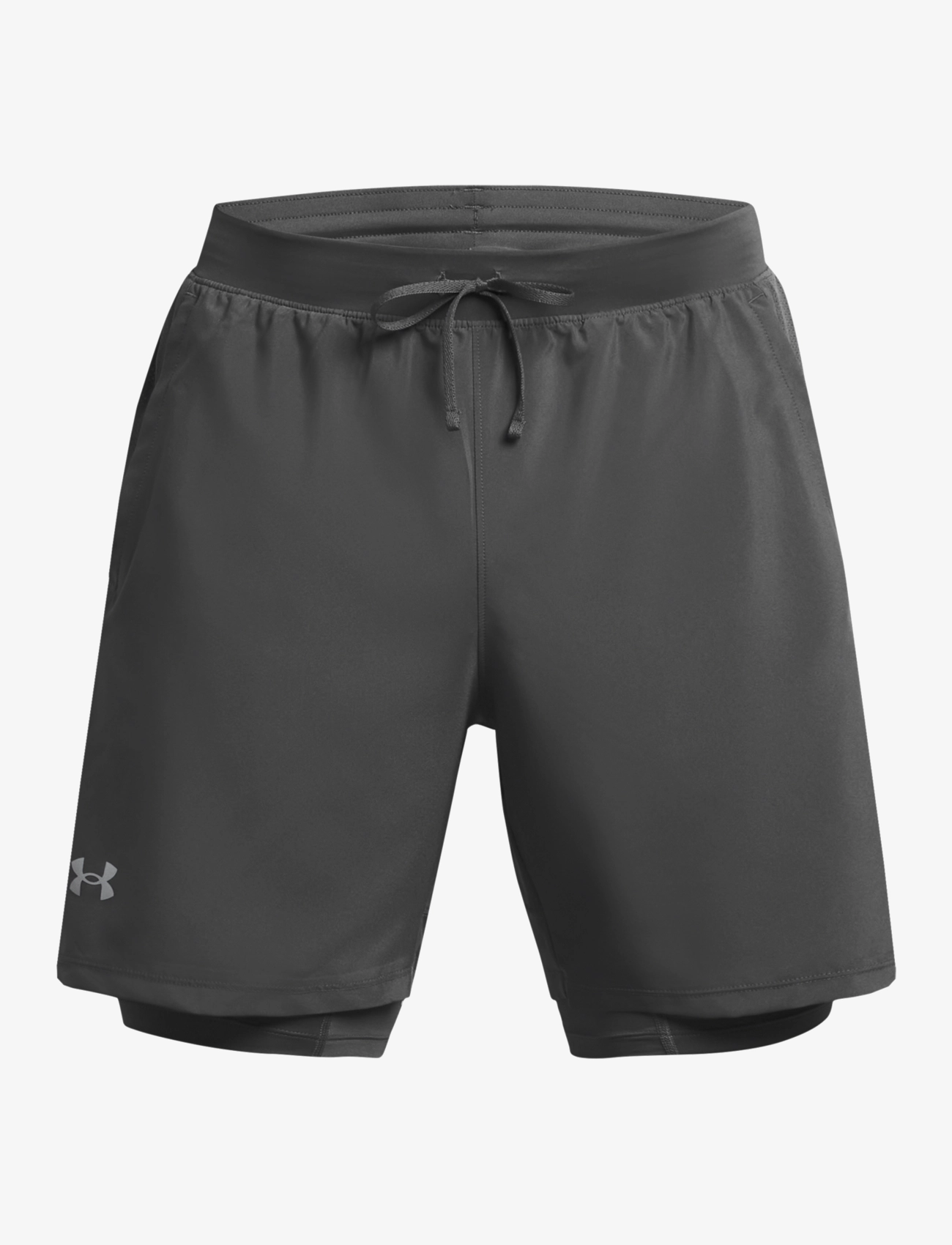 Under Armour UA LAUNCH 7'' 2-IN-1 SHORTS - Shorts - CASTLEROCK / grey
