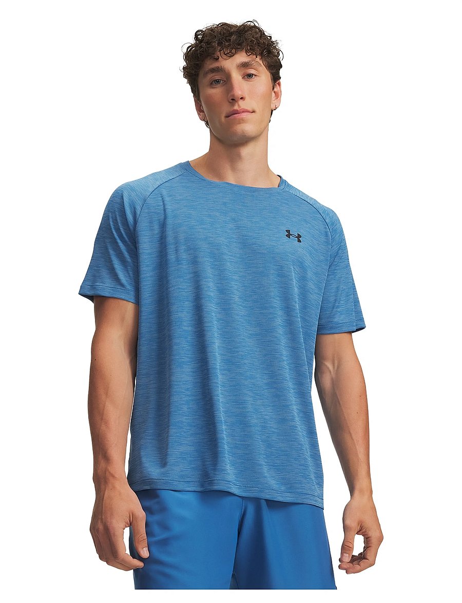 Under Armour - UA Tech Textured SS - t-shirts - aegean blue - 0