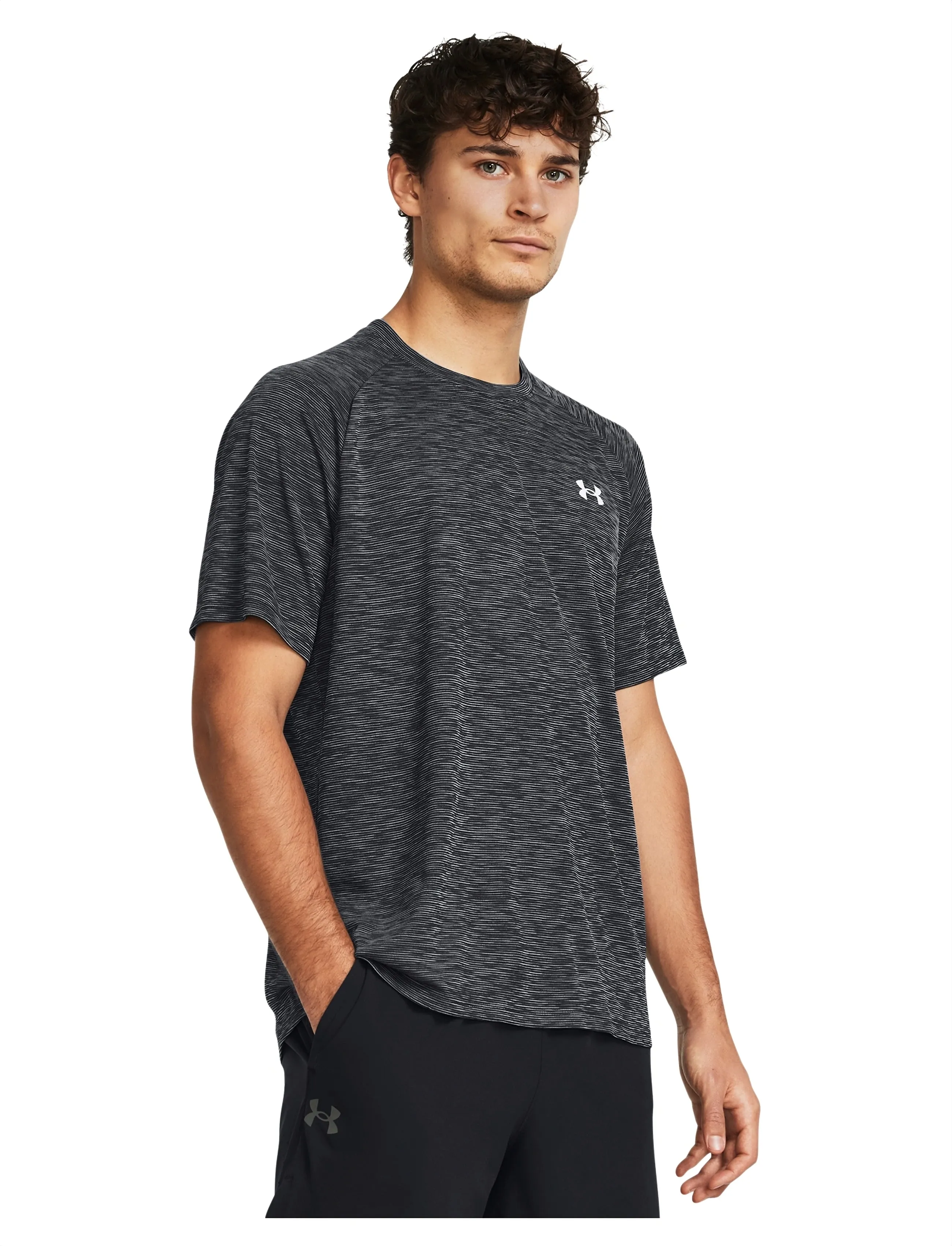 Under Armour Ua Tech Textured Ss, 3XL, Grey, T-Shirts > Kortærmede, Herre