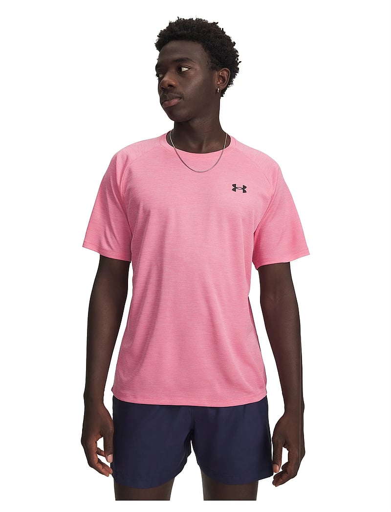 Under Armour - UA Tech Textured SS - t-shirts - prime pink - 0