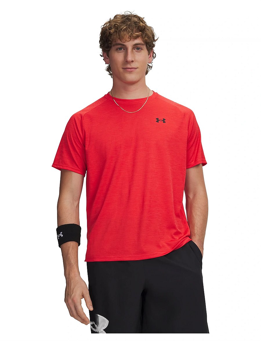 Under Armour - UA Tech Textured SS - t-shirts - red - 0