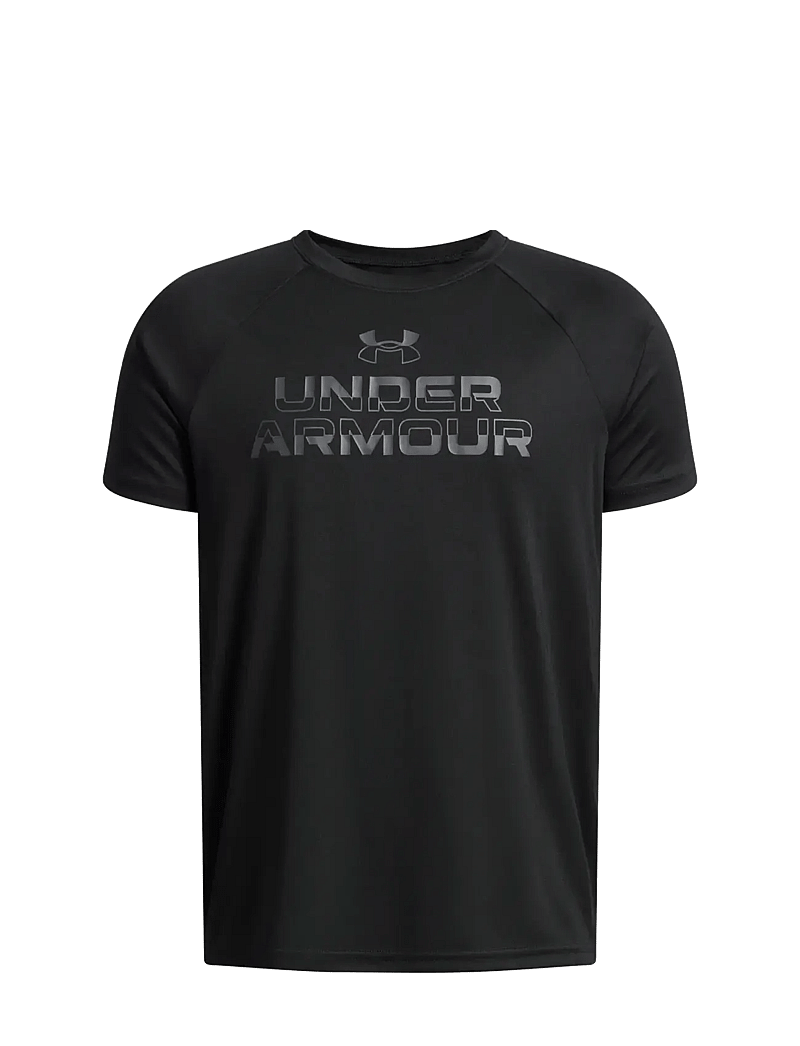 Under Armour - UA Tech Split Wordmark SS - topy sportowe - black - 0