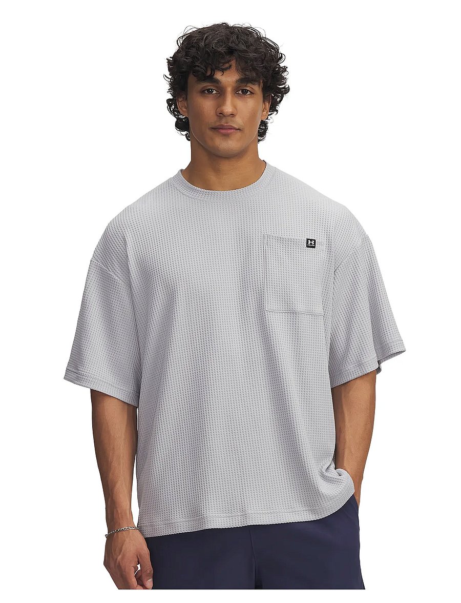 Under Armour - UA Rival Waffle Crew - t-shirts - mod gray - 0