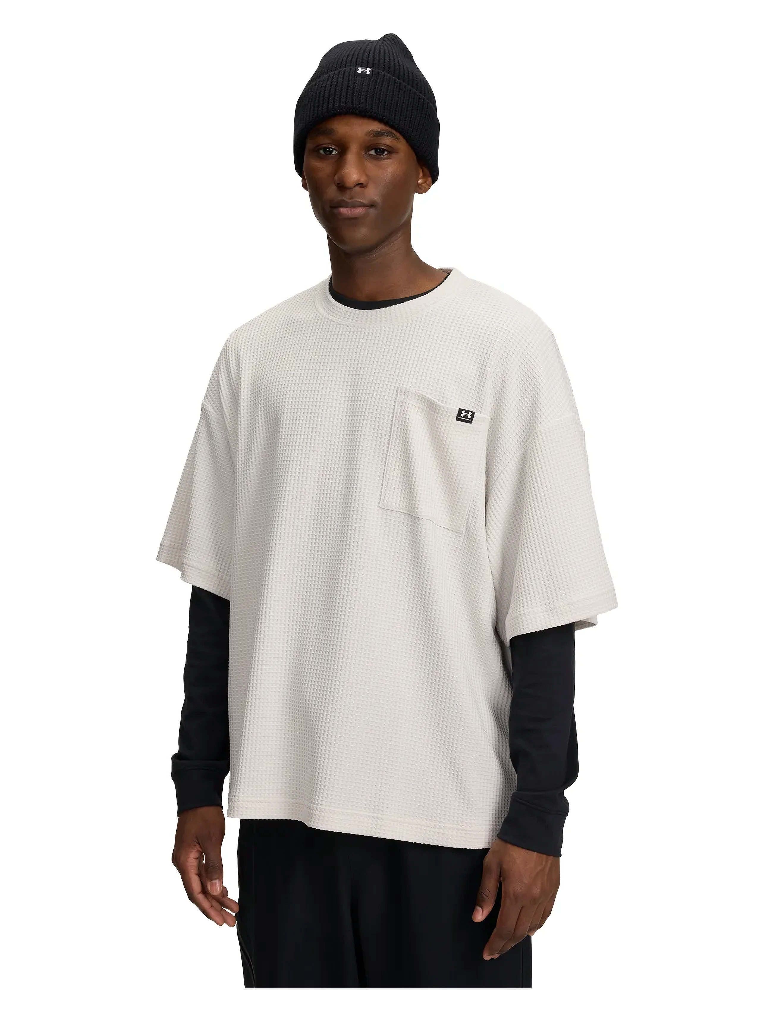 Under Armour UA Rival Waffle Crew - Kurzärmelig - SUMMIT WHITE / cream