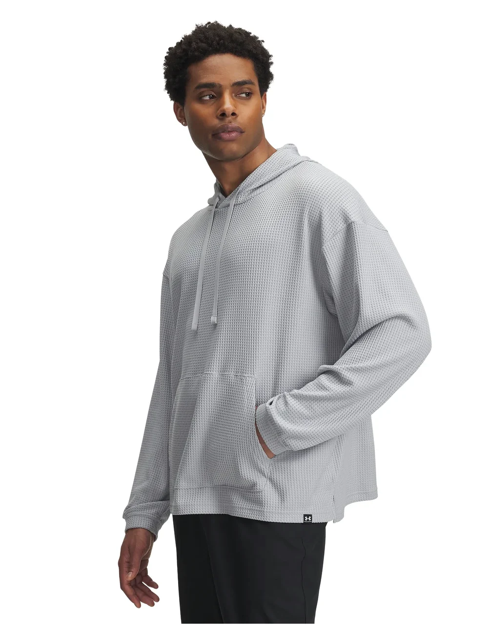 Under Armour - UA Rival Waffle Hoodie - alussärgid - mod gray - 0