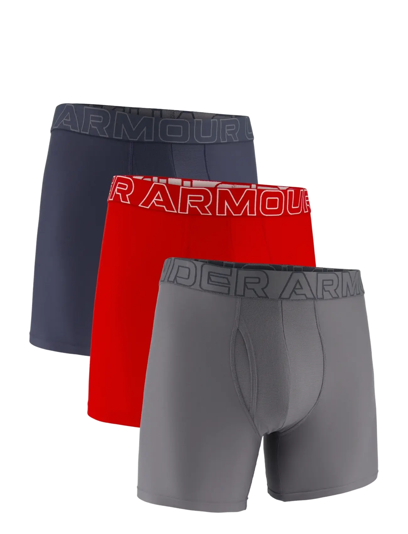 UNDER ARMOUR Ua Performance Tech - Solid 6" 3Pk Grau - S - Herren