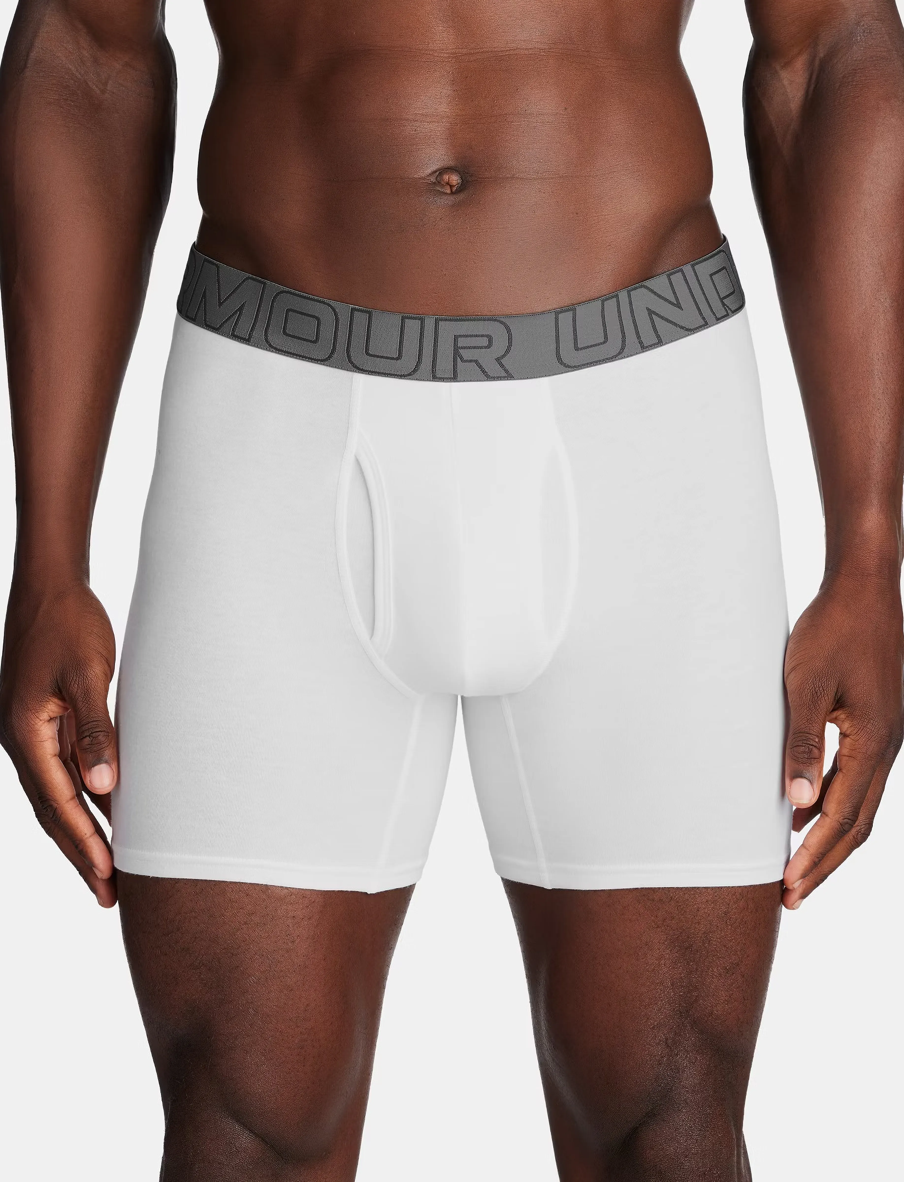 Under Armour Ua Performance Cotton - Solid 6" 3Pk, XL, White, Undertøj > Boksere, Herre