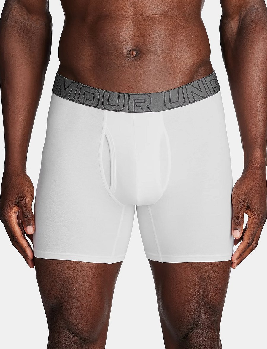 Under Armour - UA PERFORMANCE COTTON - SOLID 6" 3pk - boxers - white - 0