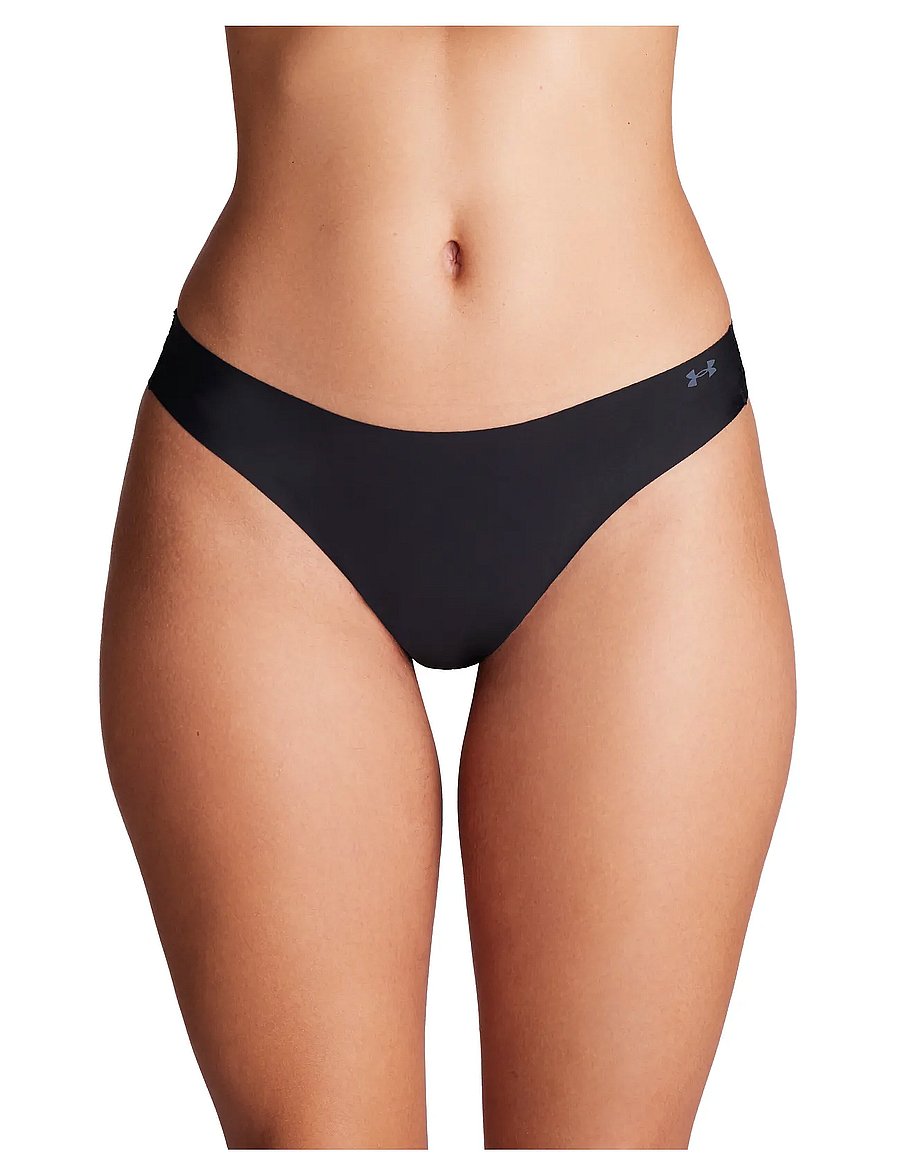 Under Armour - UA PURE STRETCH NO SHOW THONG -SOLID 3pk - unterwäsche & socken - black - 0