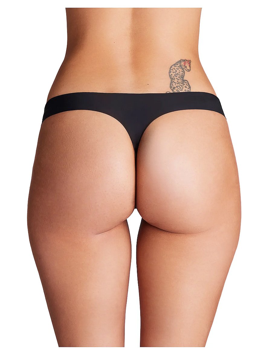Under Armour - UA PURE STRETCH NO SHOW THONG -SOLID 3pk - unterwäsche & socken - black - 2