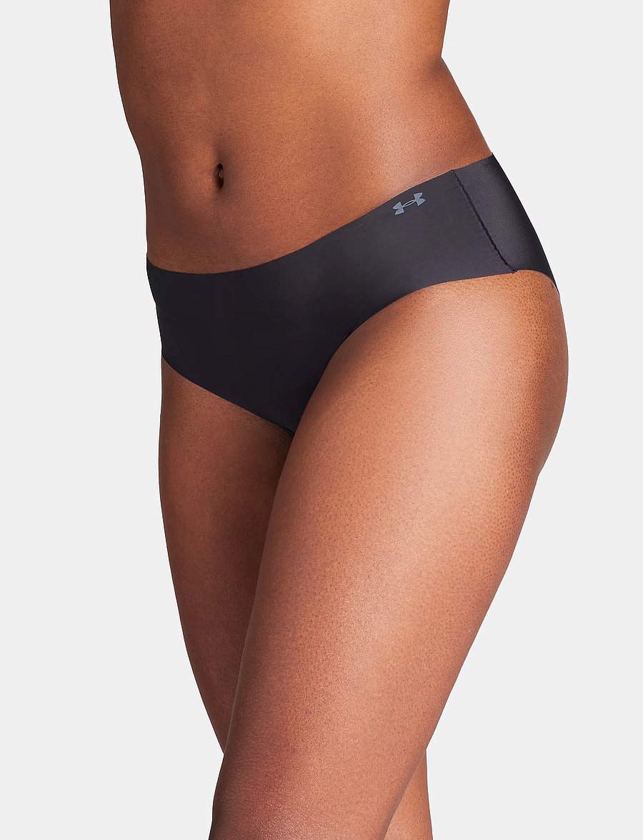 Under Armour - UA PURE STRETCH NO SHOW HIPSTER-SOLID 3pk - unterwäsche & socken - black - 3