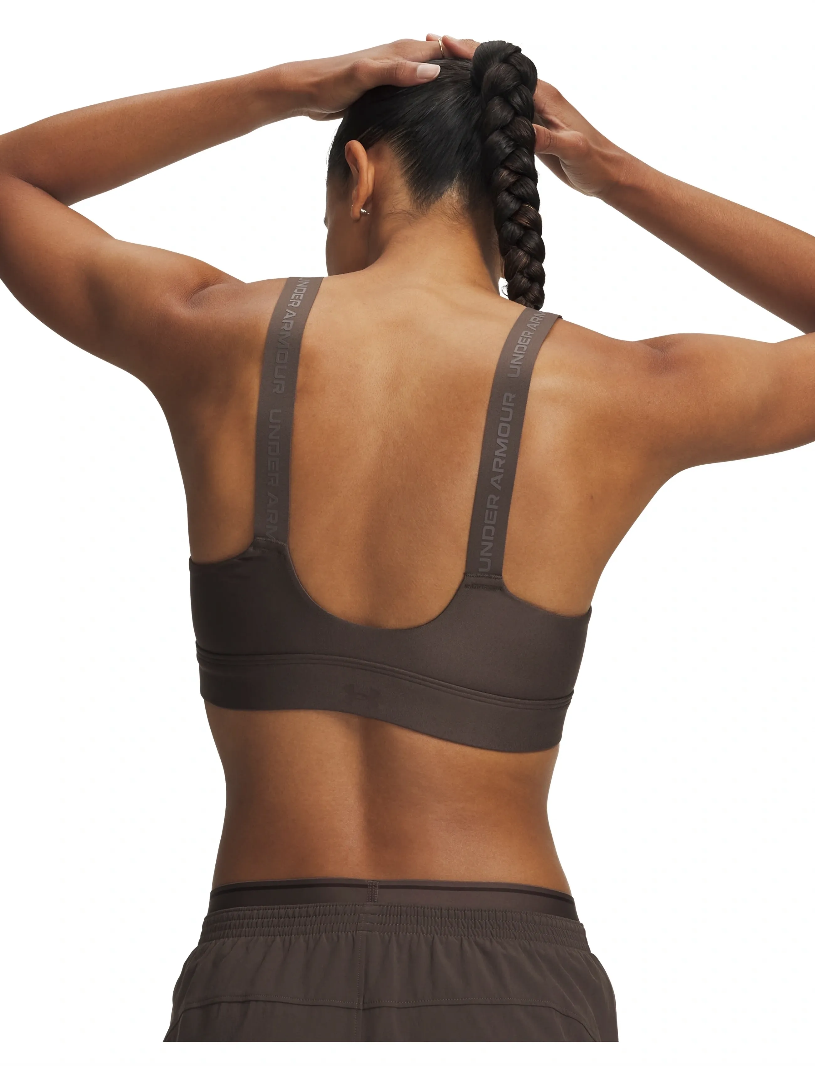 Under Armour - UA Infinity High Zip 2.0 Bra - spordi-rinnahoidjad - peppercorn - 3