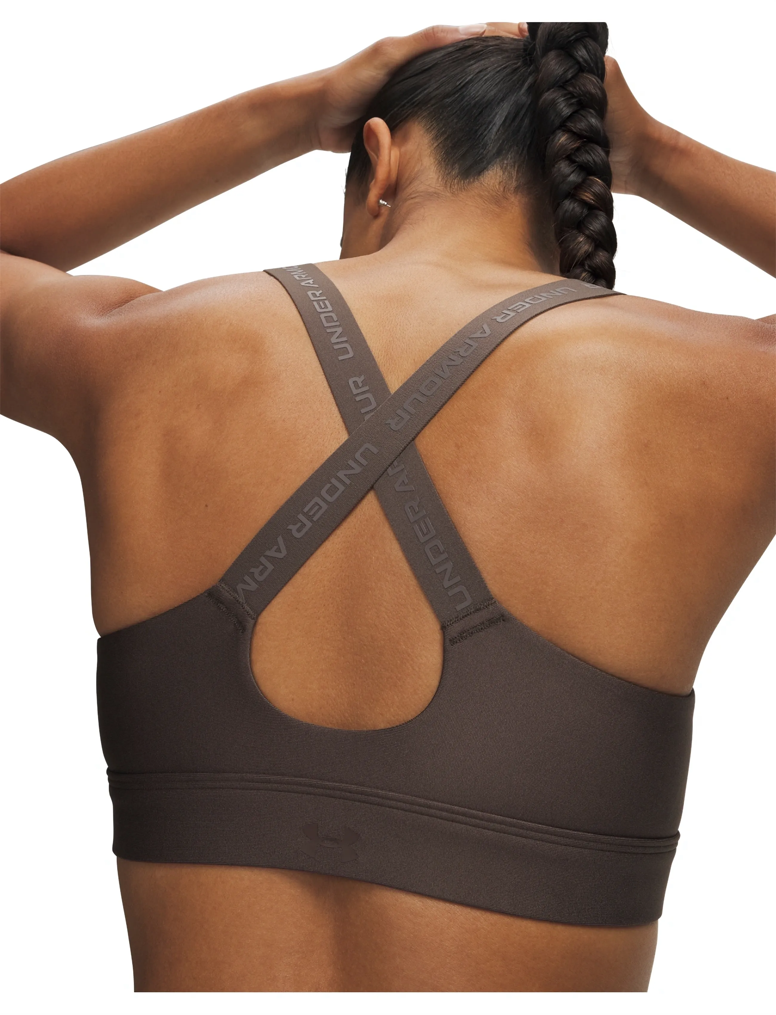 Under Armour - UA Infinity High Zip 2.0 Bra - spordi-rinnahoidjad - peppercorn - 4