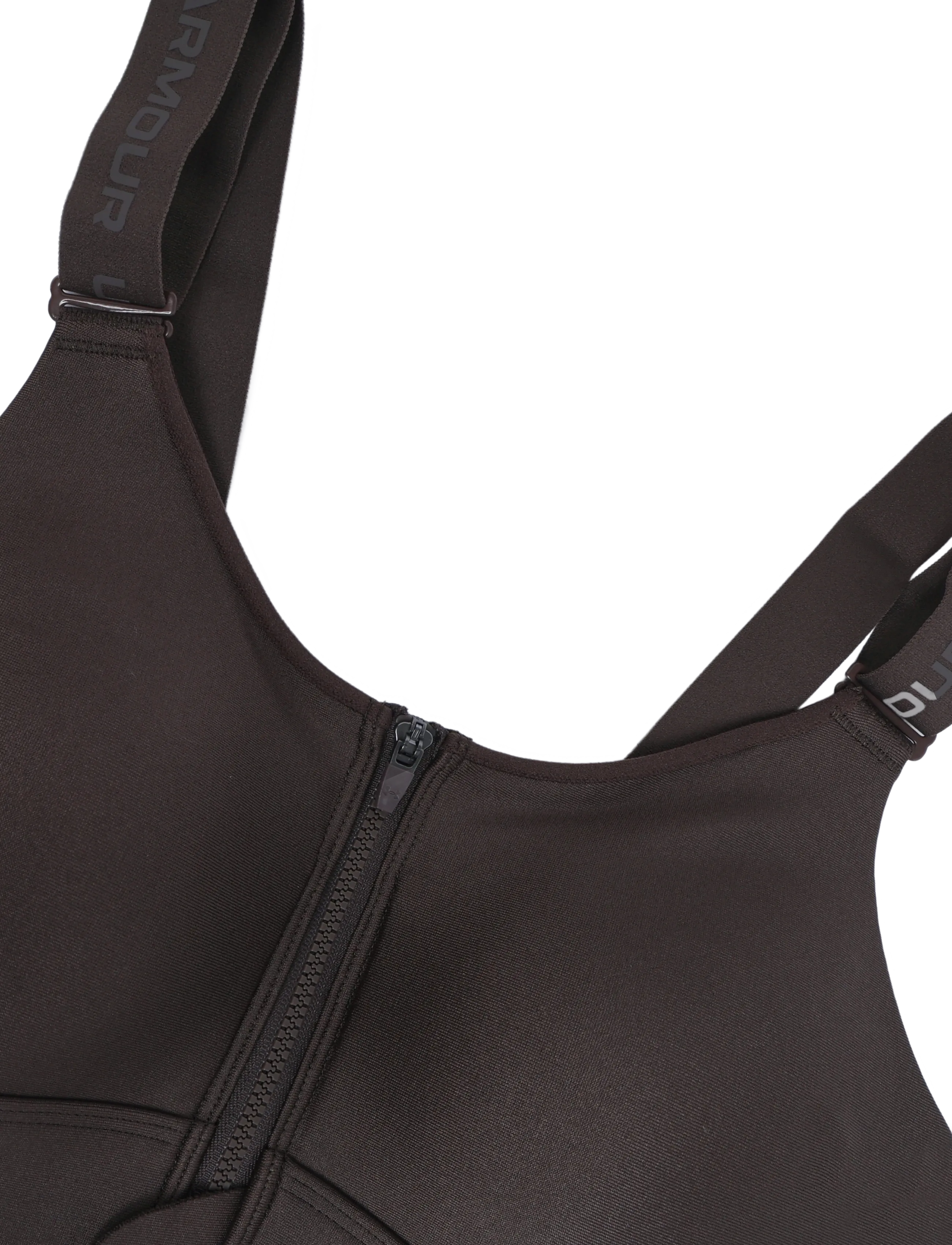Under Armour - UA Infinity High Zip 2.0 Bra - spordi-rinnahoidjad - peppercorn - 5