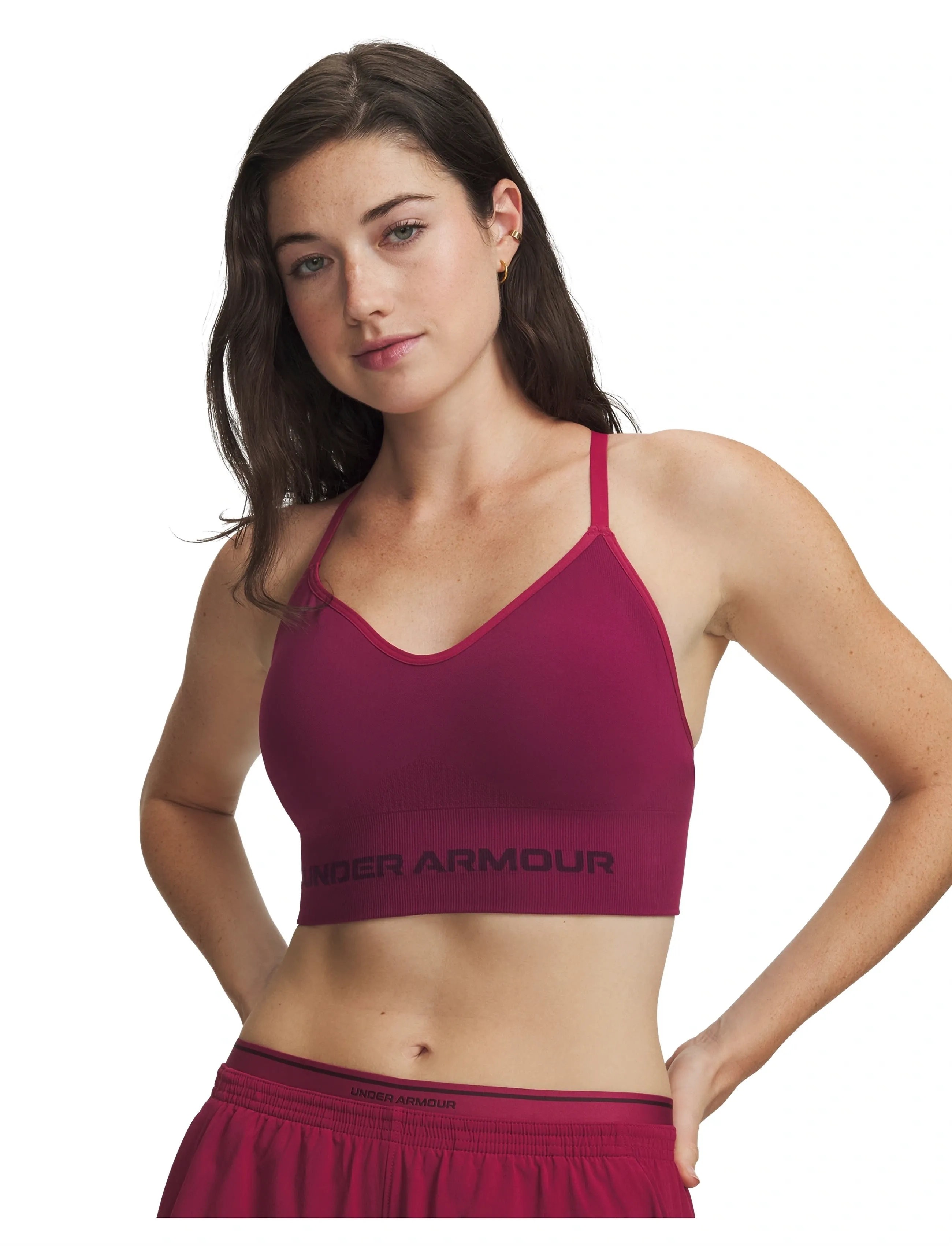 Under Armour Vanish Seamless Low Bra, XL, Burgundy, Sport Clothing > Sport Bras - All, Dame