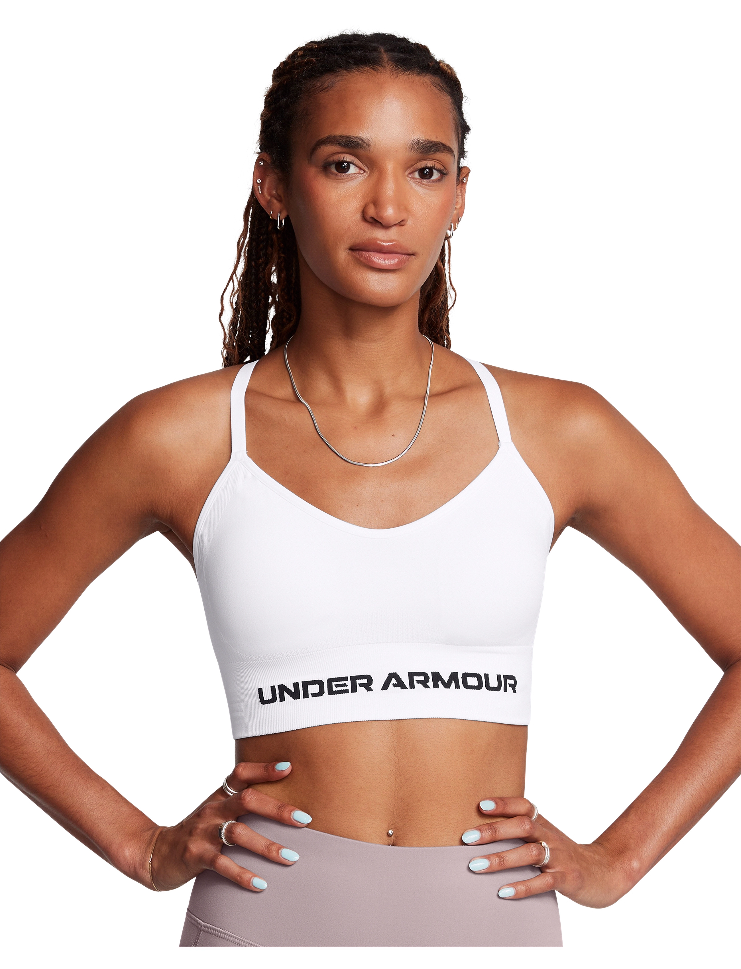 Under Armour Vanish Seamless Low Bra, M, White, Sport Clothing > Sport Bras - All, Dame