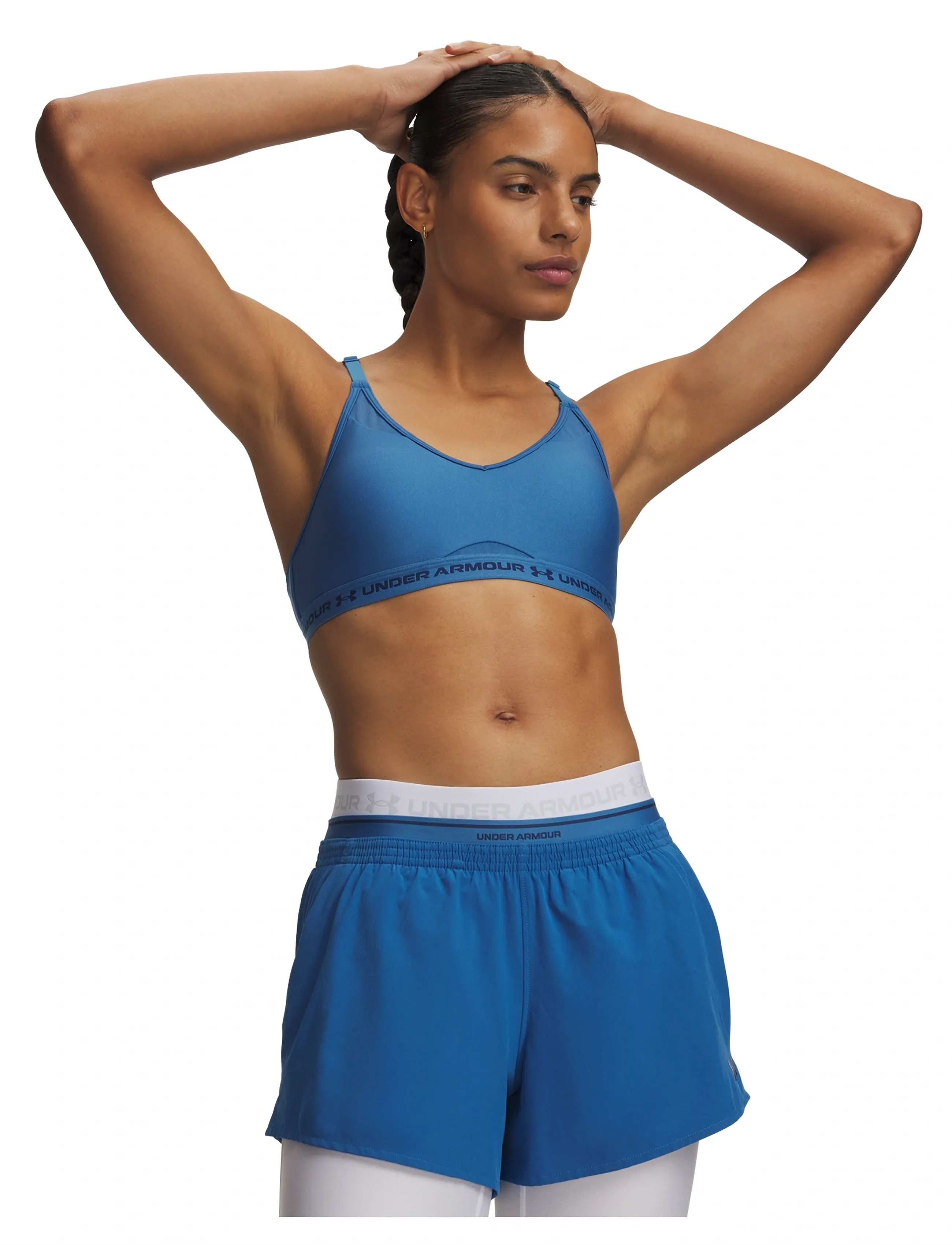 Under Armour Ua Crossback Low Bra, Kvinder, Crossback Sports BH, Blå, Str: M