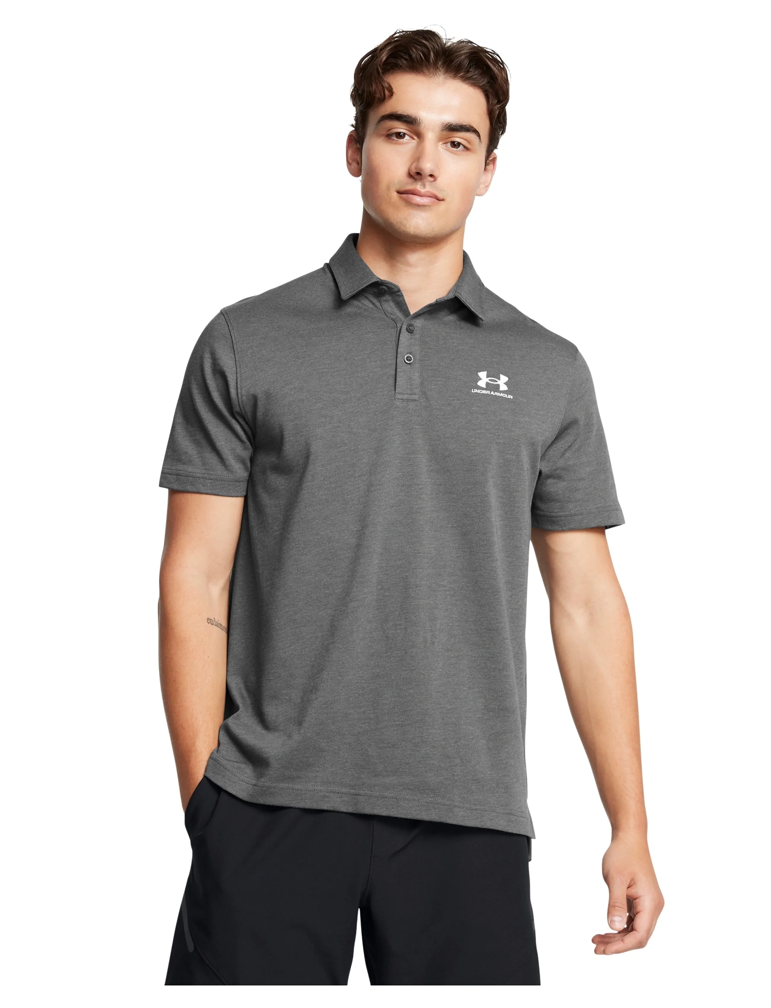 Under Armour UA Icon Polo - Kurzärmelig - CASTLEROCK LIGHT HEATHER / grey