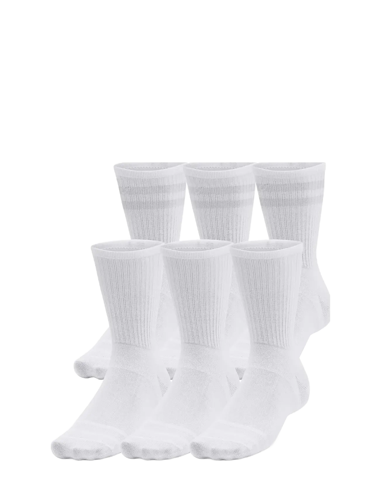 Under Armour Ua Essential 6Pk Crew, S, White, Sport Clothing > Sport Socks, Dame