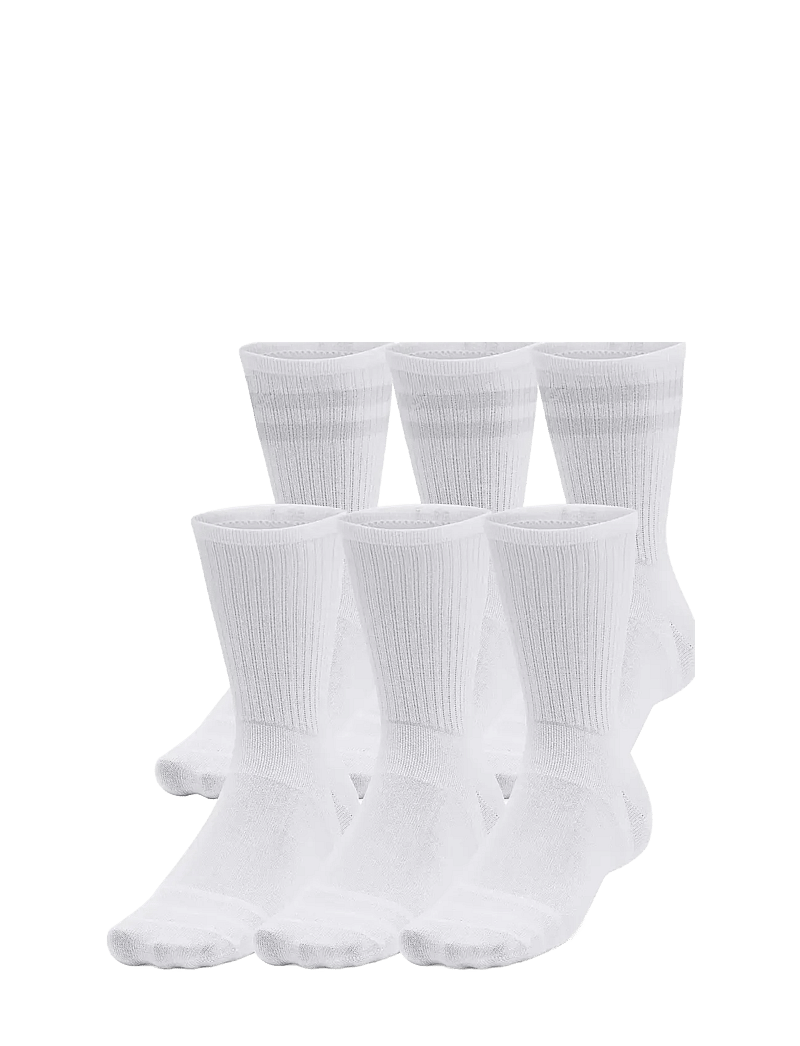 Under Armour - UA Essential 6pk Crew - urheilusukat - white - 0