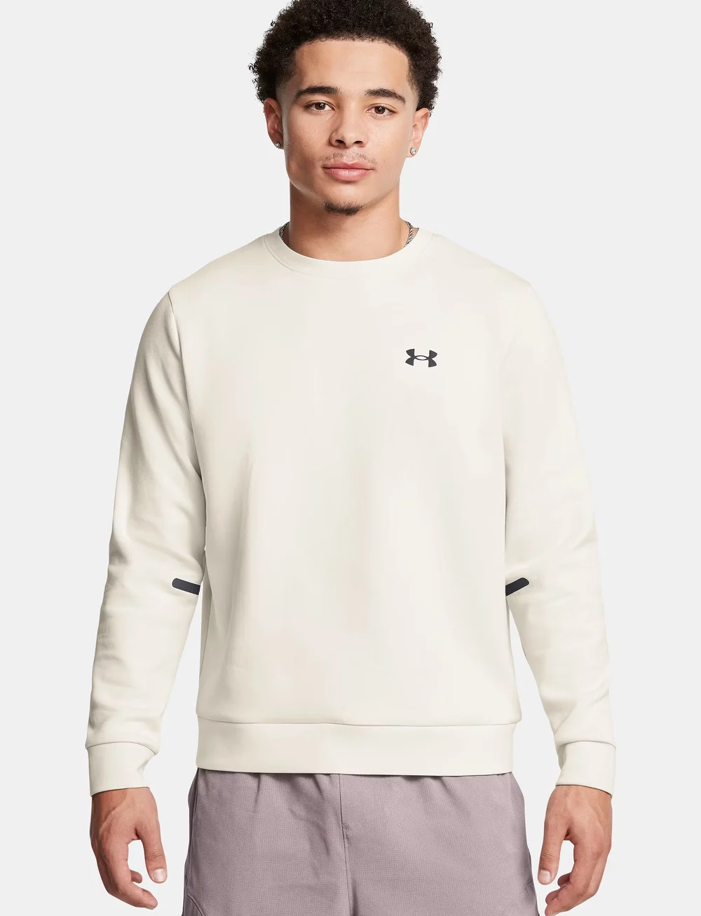 Under Armour - UA Unstoppable Flc Crew EU - sweaters - summit white - 0