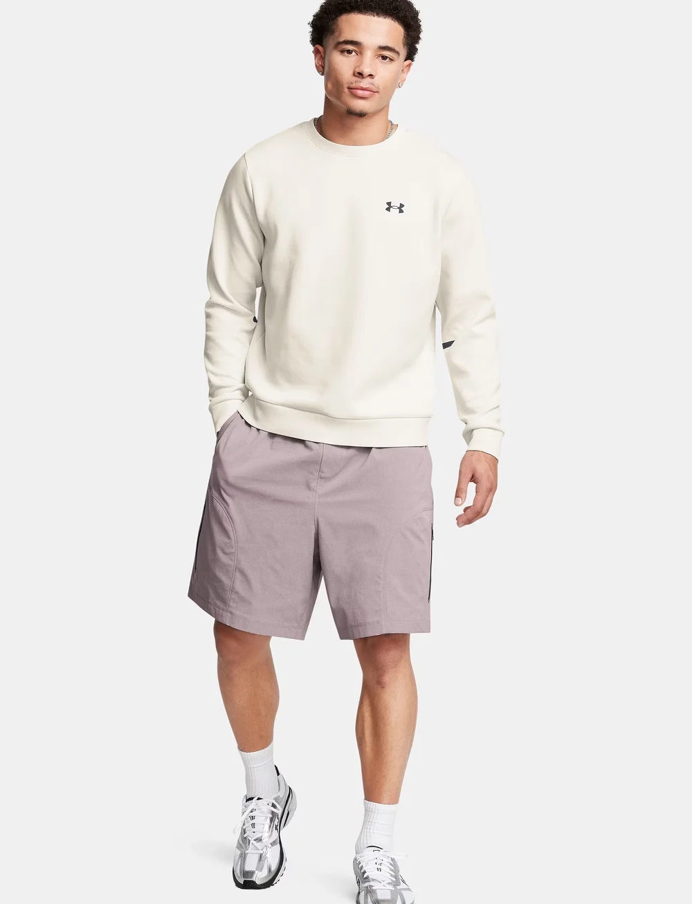 Under Armour - UA Unstoppable Flc Crew EU - sweaters - summit white - 4