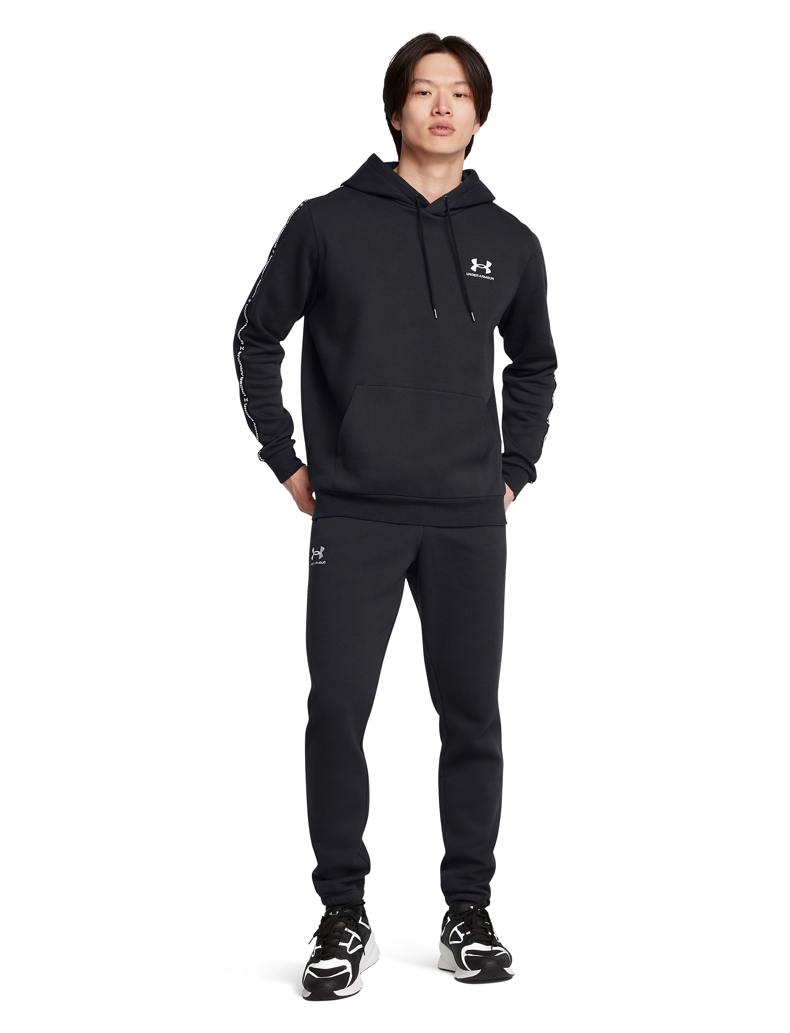 Under Armour - UA Icon Fleece HD Taping - huvtröjor - black - 4